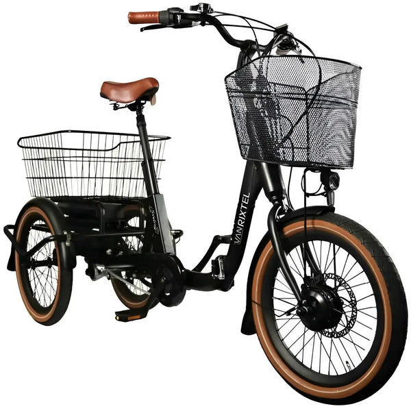 Van Rixtel Swing Compact Fold – Zwart/Bruin – 370Wh – Elektrische Driewieler - AE-trading