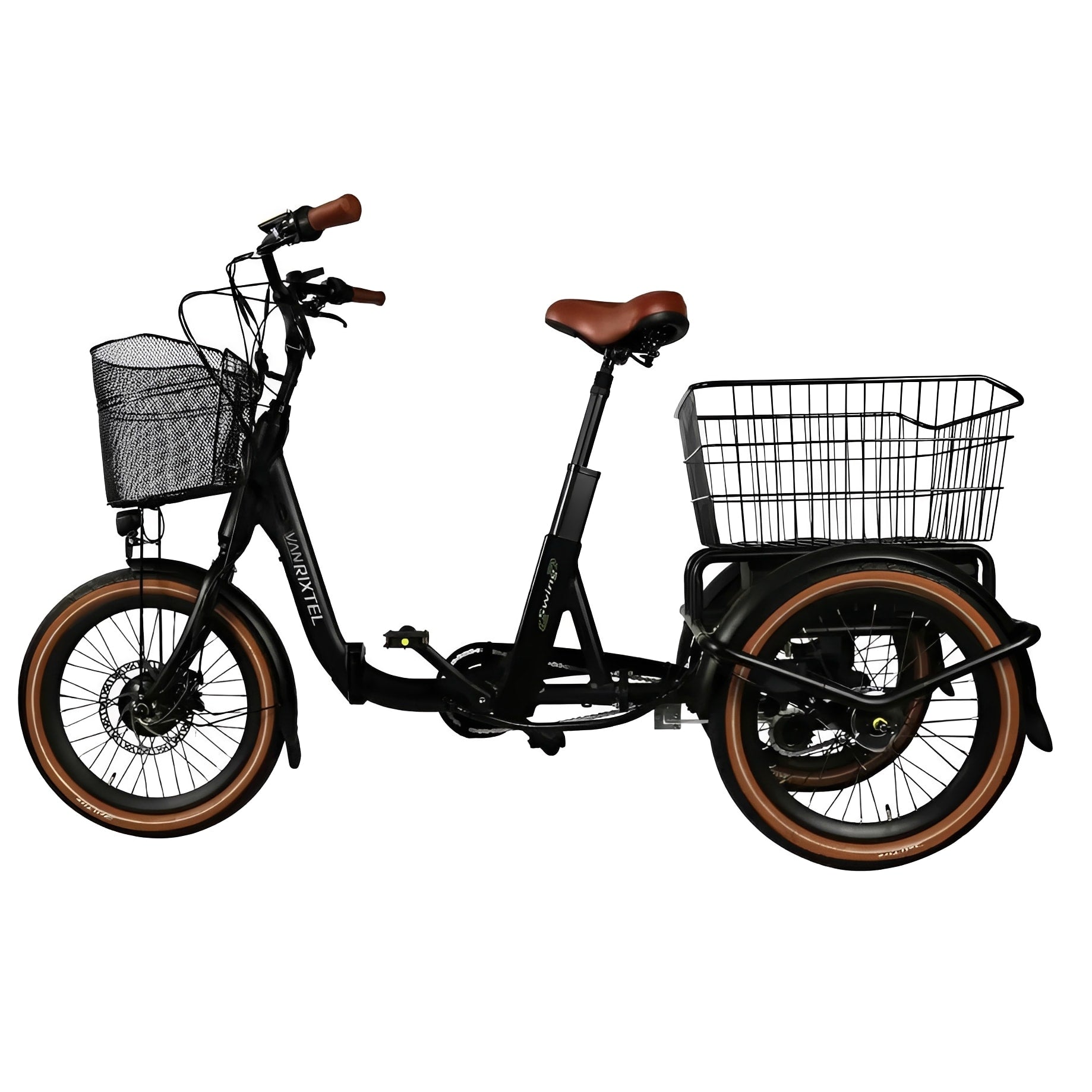 Van Rixtel Swing Compact Fold – Zwart/Bruin – 370Wh – Elektrische Driewieler - AE-trading