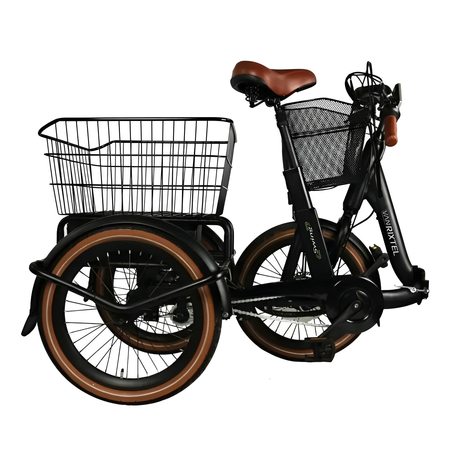 Van Rixtel Swing Compact Fold – Zwart/Bruin – 370Wh – Elektrische Driewieler - AE-trading