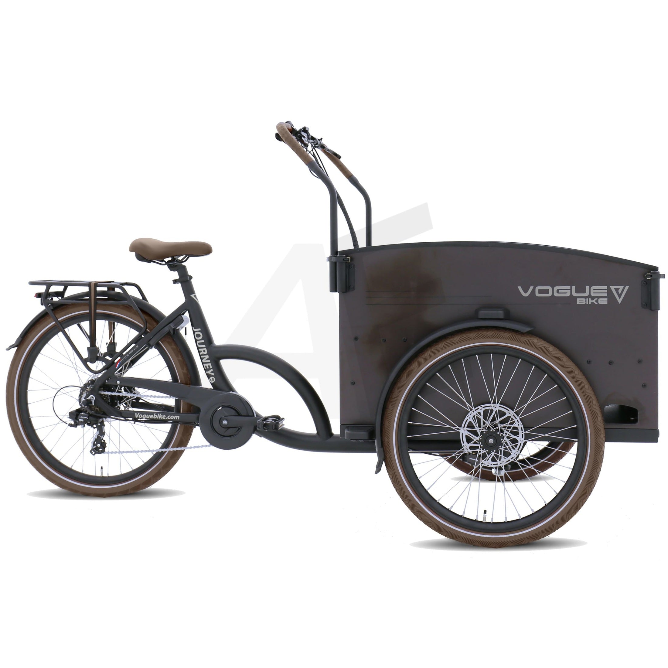 Vogue Bakfiets E-Cargo Journey-S 7DR met Hydraulische Remmen - Zwart - AE-trading