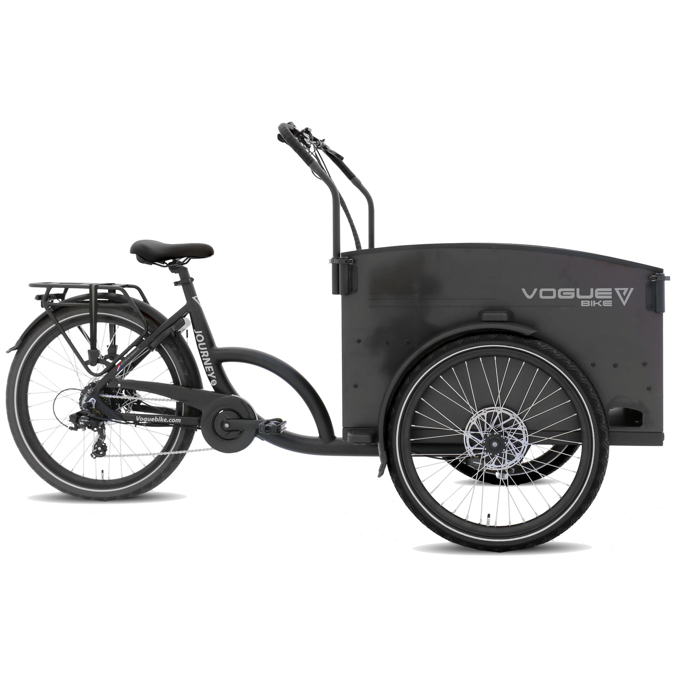 Vogue Bakfiets E-Cargo Journey-S 7DR met Hydraulische Remmen - Zwart - AE-trading