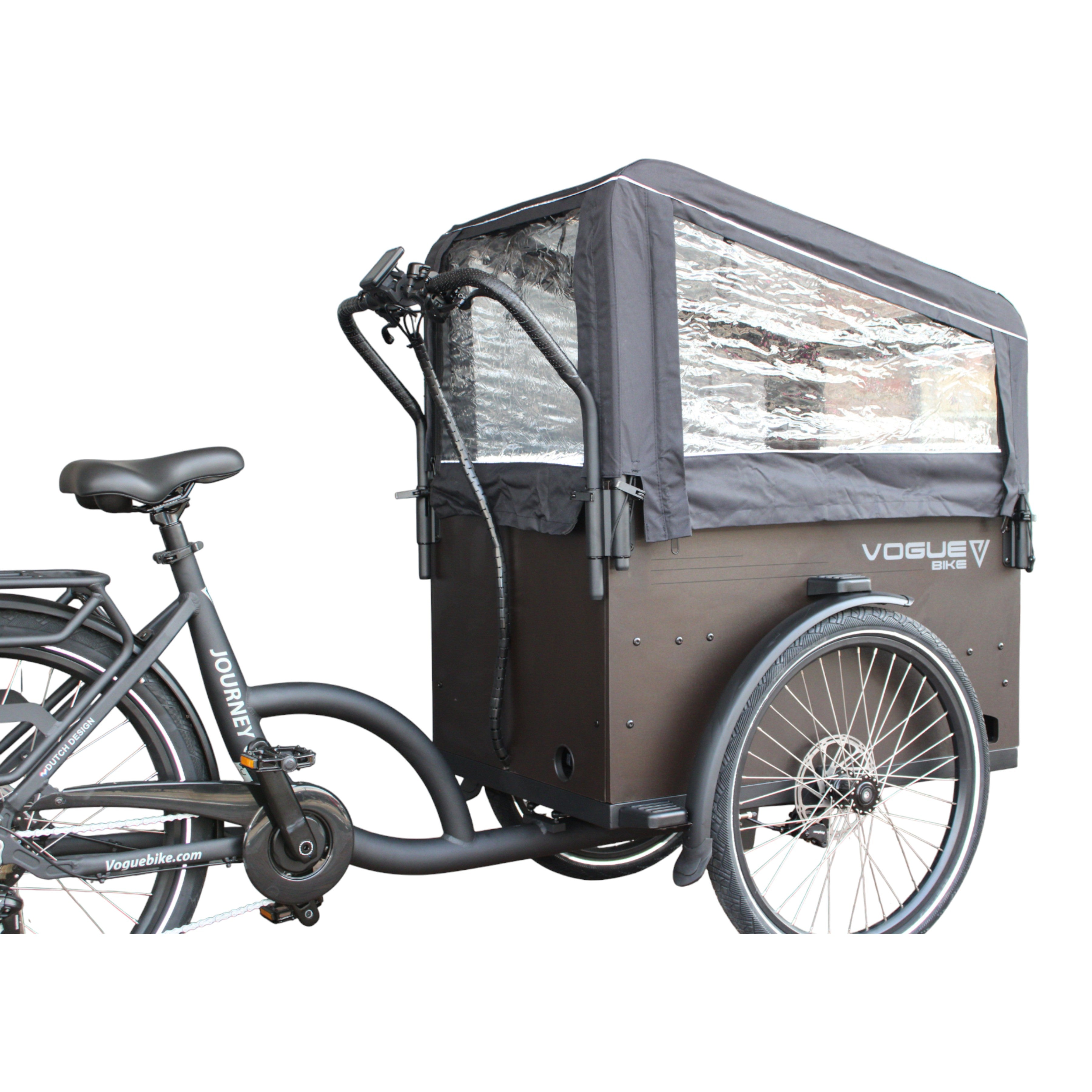 Vogue Bakfiets E-Cargo Journey-S 7DR met Hydraulische Remmen - Zwart - AE-trading
