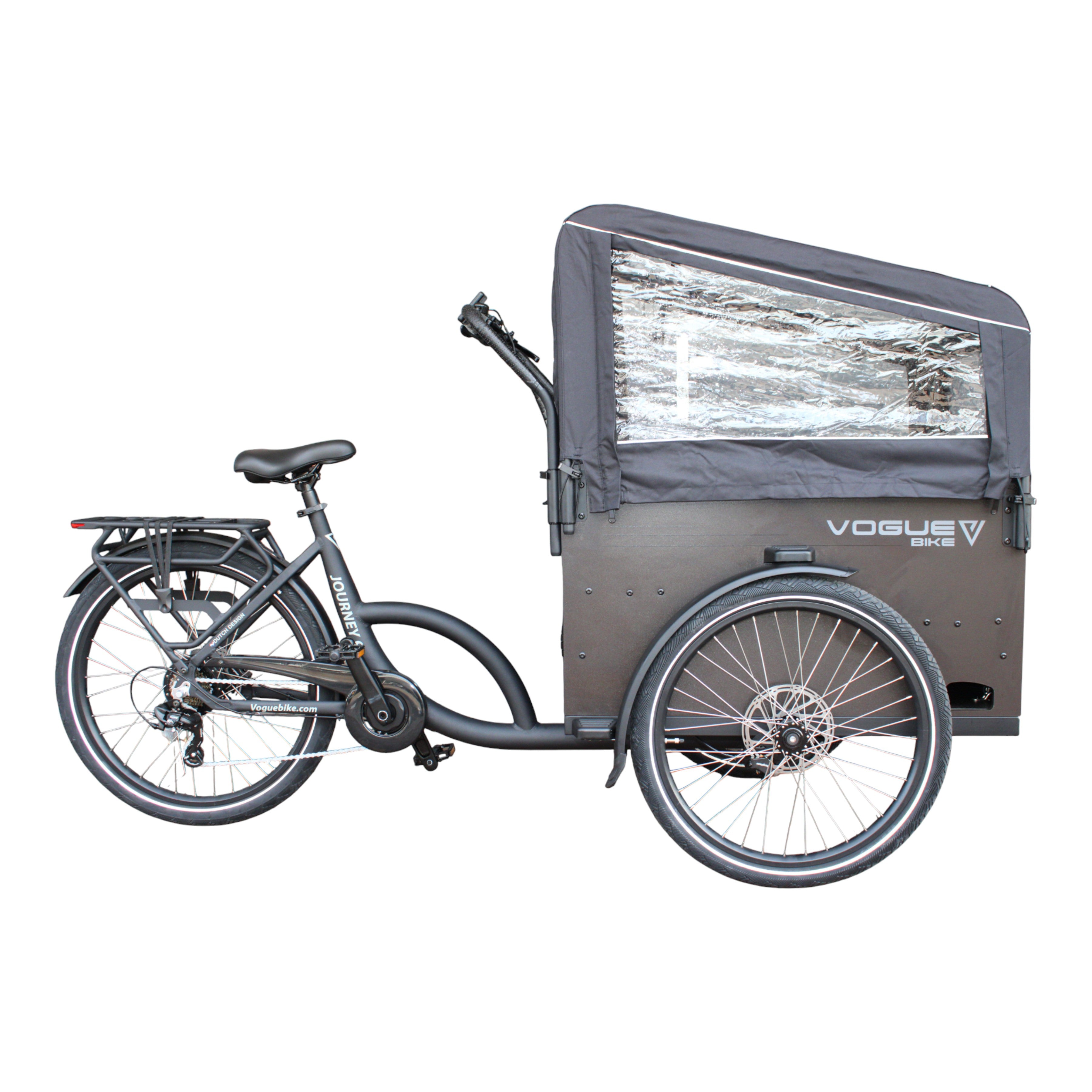 Vogue Bakfiets E-Cargo Journey-S 7DR met Hydraulische Remmen - Zwart - AE-trading