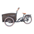 Vogue Journey S Elektrische Bakfiets - Zwart met Bruine Accenten - 48 cm - AE-trading