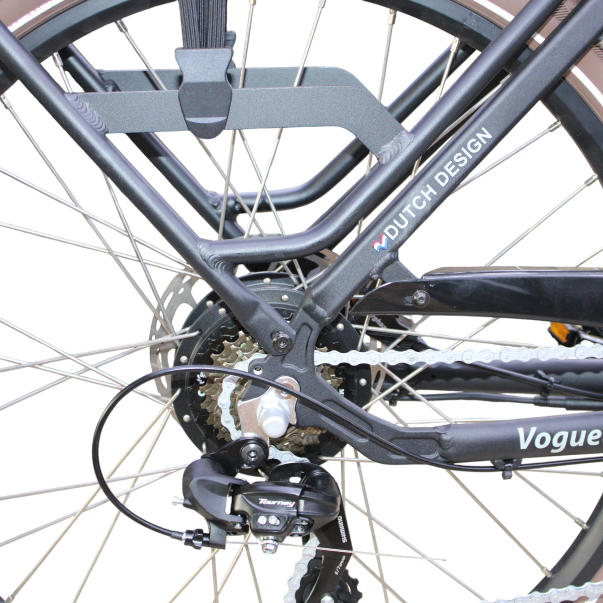 Vogue Journey S Elektrische Bakfiets - Zwart met Bruine Accenten - 48 cm - AE-trading