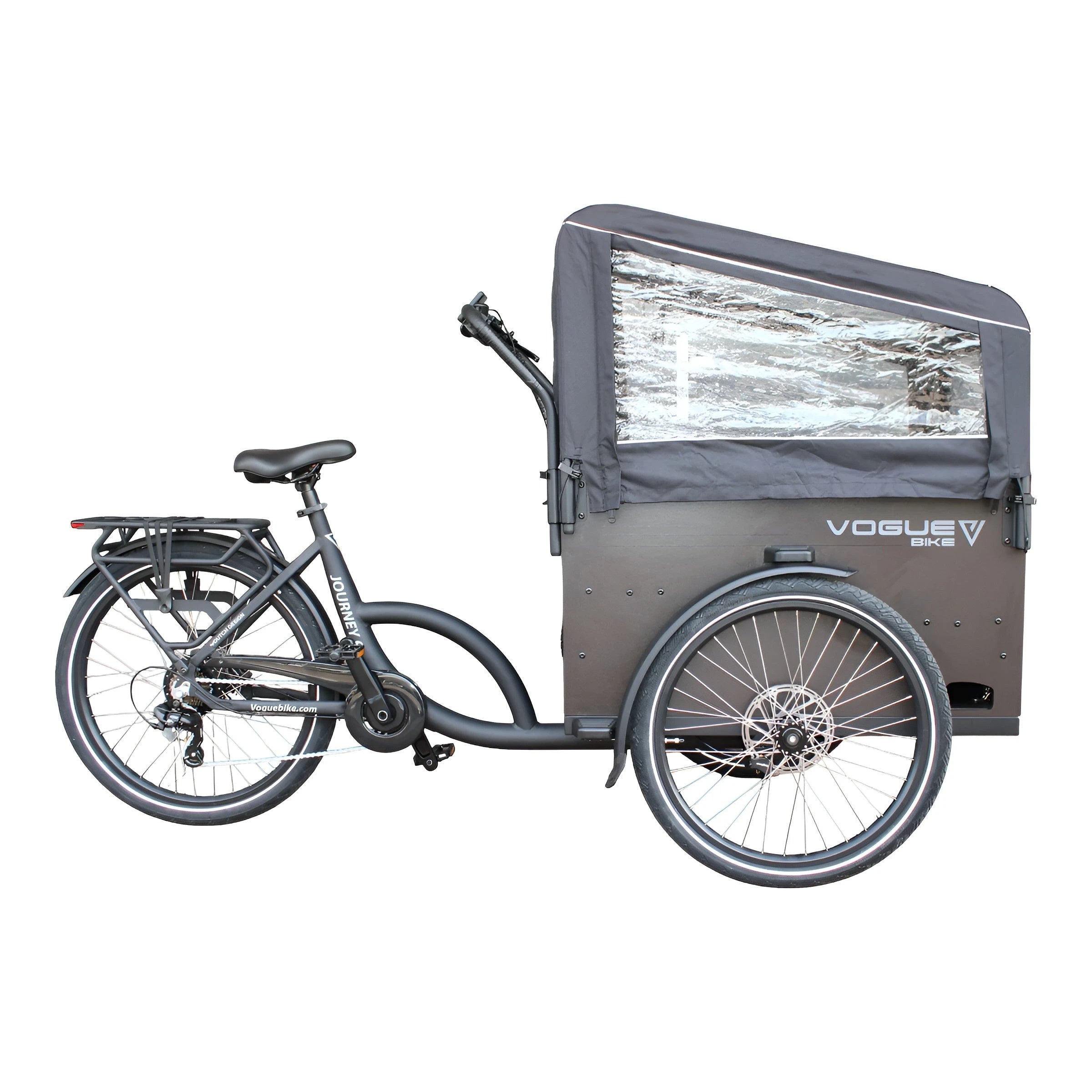 Vogue Bakfiets E-Cargo Journey-S 7DR met Hydraulische Remmen - Zwart - AE-trading