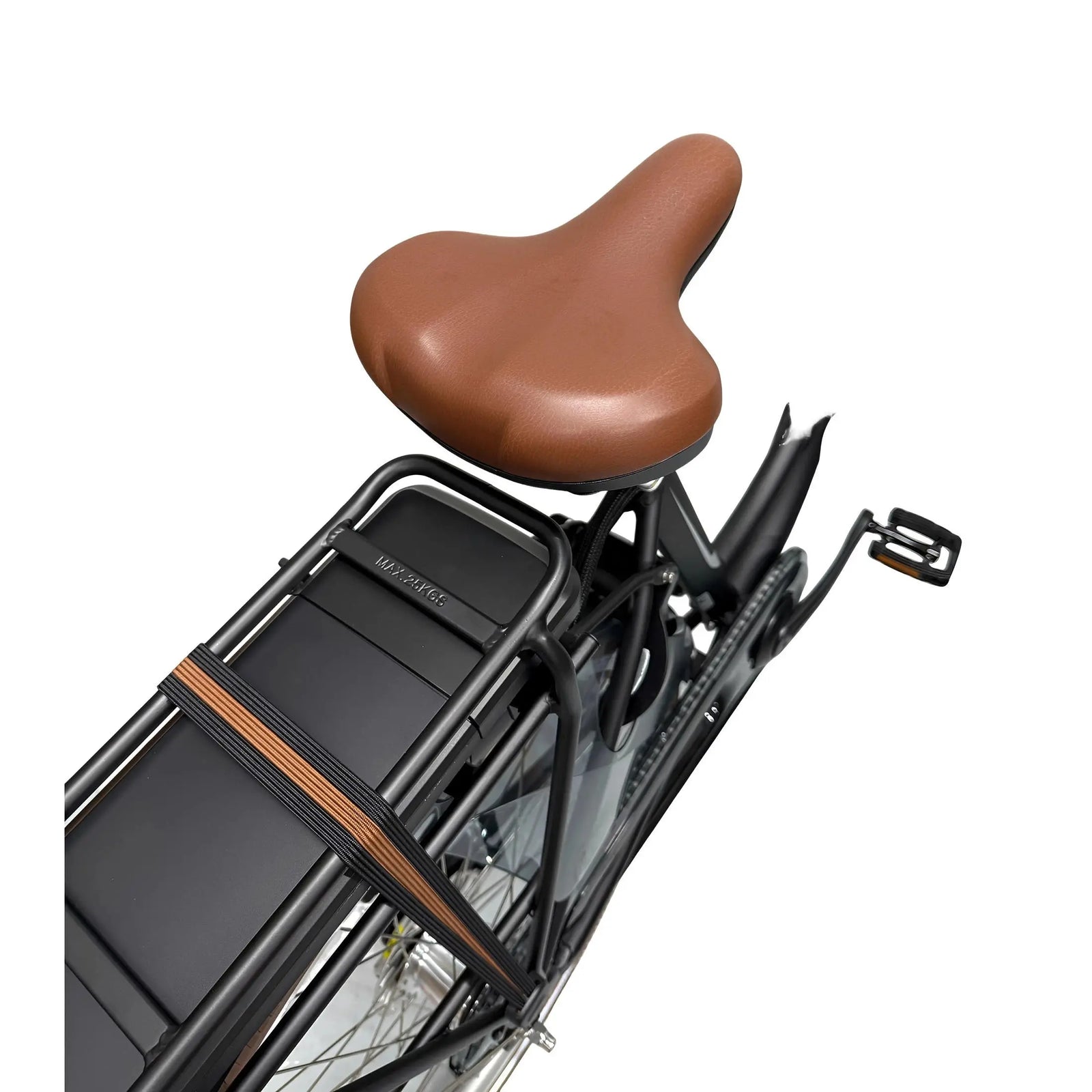 Vogue Basic N3 Elektrische Fiets - Mat Zwart met Bruine Accenten - 47 cm - AE-trading