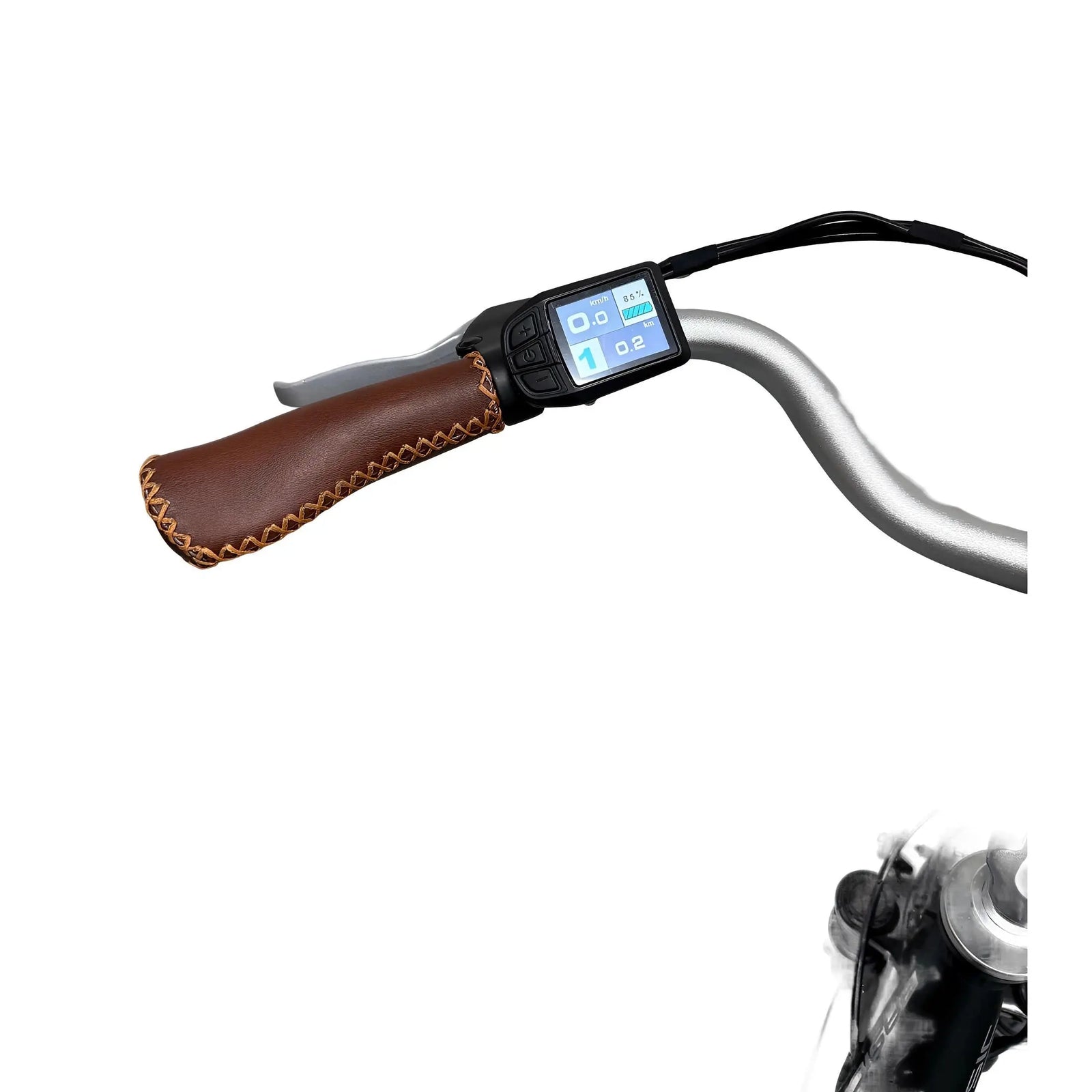 Vogue Basic N3 Elektrische Fiets - Mat Zwart met Bruine Accenten - 47 cm - AE-trading