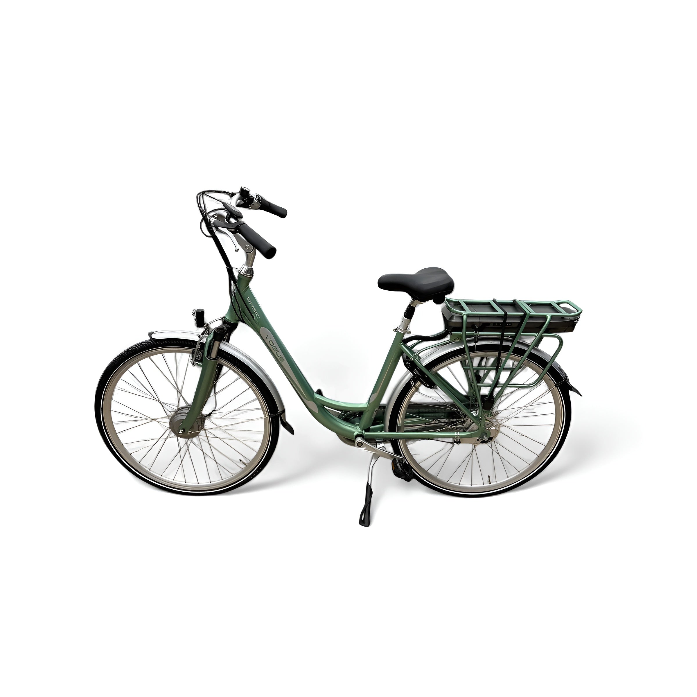Vogue Basic N7 Elektrische Fiets Groen 49cm – Elektrische Damesfiets met 468Wh Accu - AE-trading