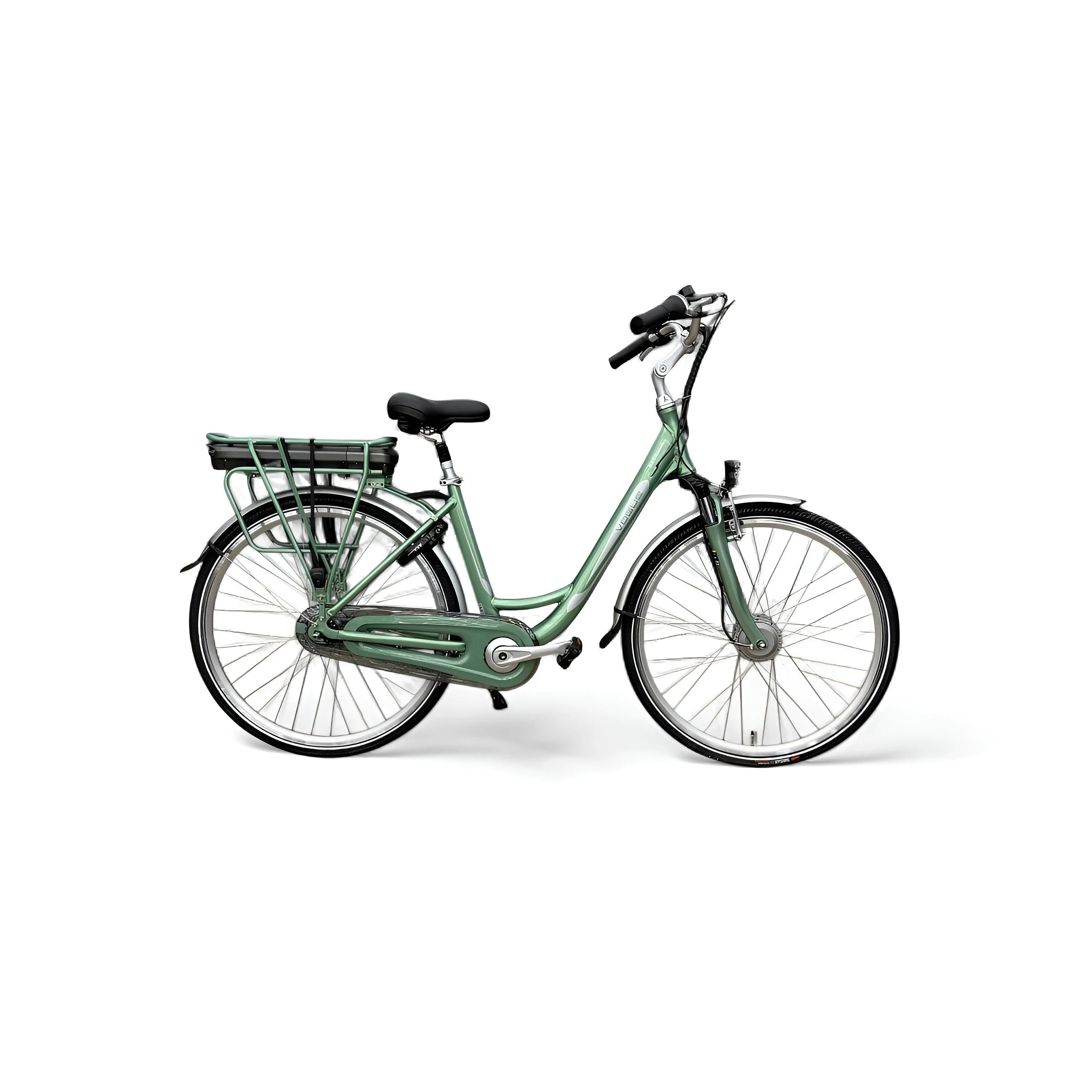Vogue Basic N7 Elektrische Fiets Groen 49cm – Elektrische Damesfiets met 468Wh Accu - AE-trading