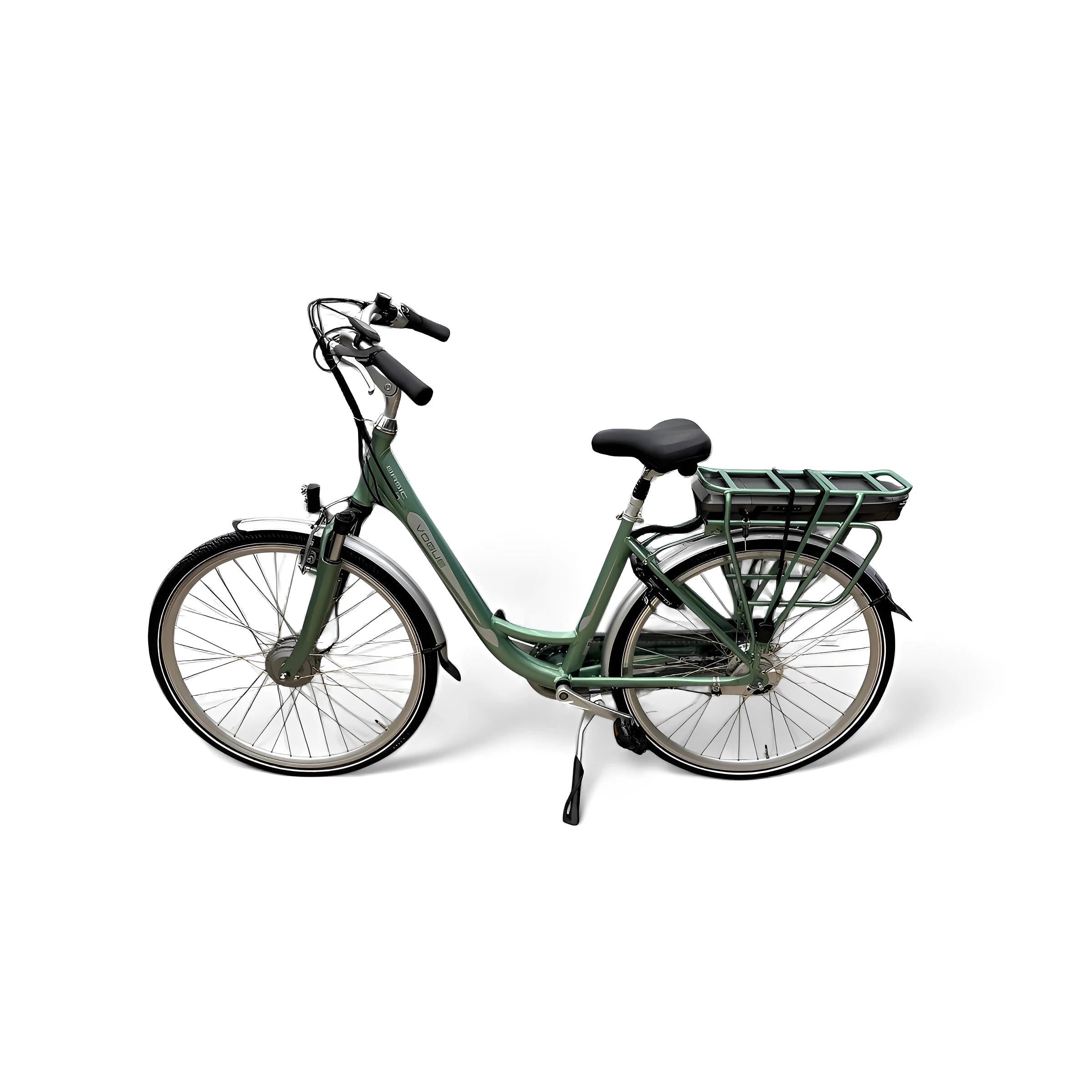 Vogue Basic N7 Elektrische Fiets Groen 49cm – Elektrische Damesfiets met 468Wh Accu - AE-trading