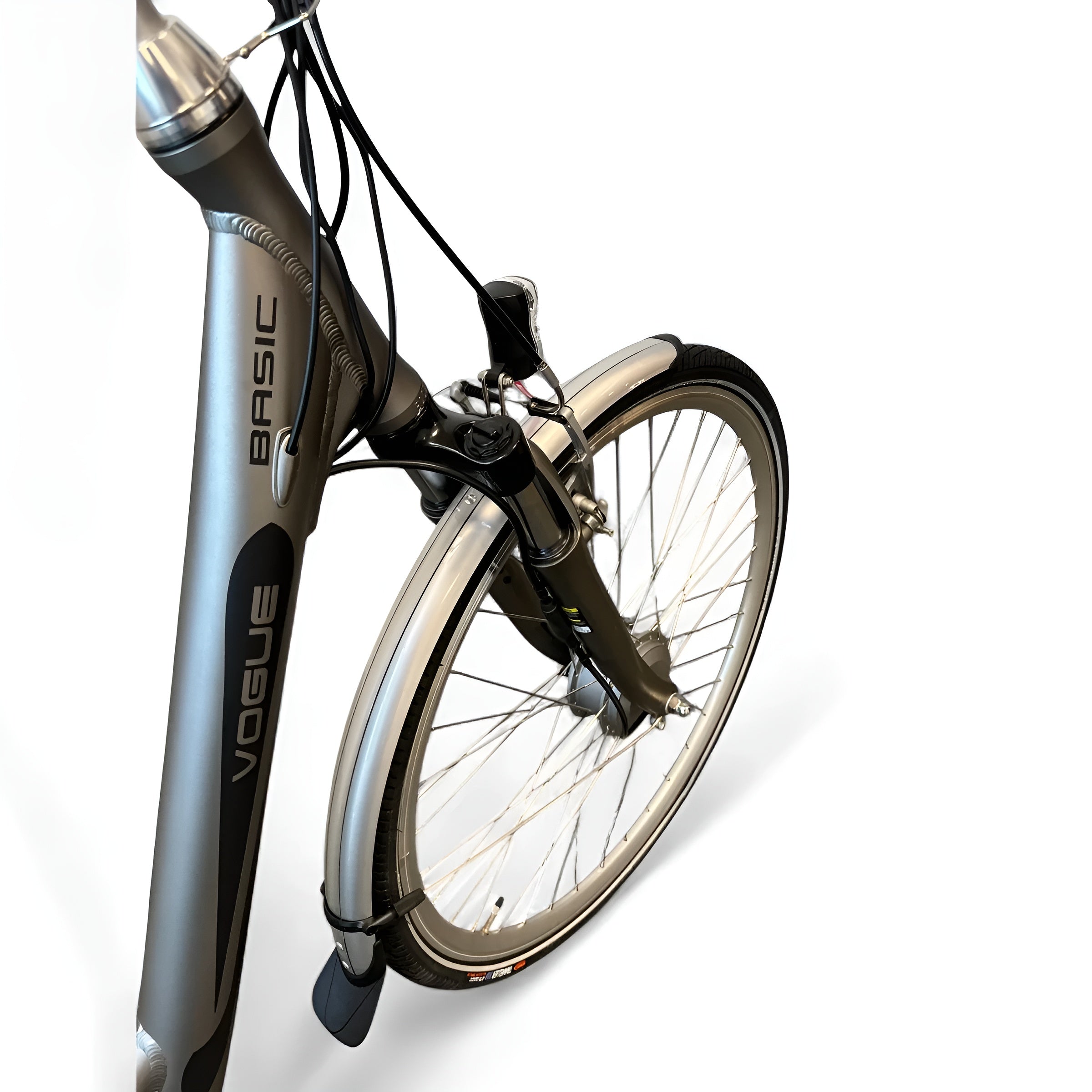 Vogue Basic N7 Elektrische Fiets Mat Grijs 47cm – Elektrische Damesfiets met 468Wh Accu - AE-trading