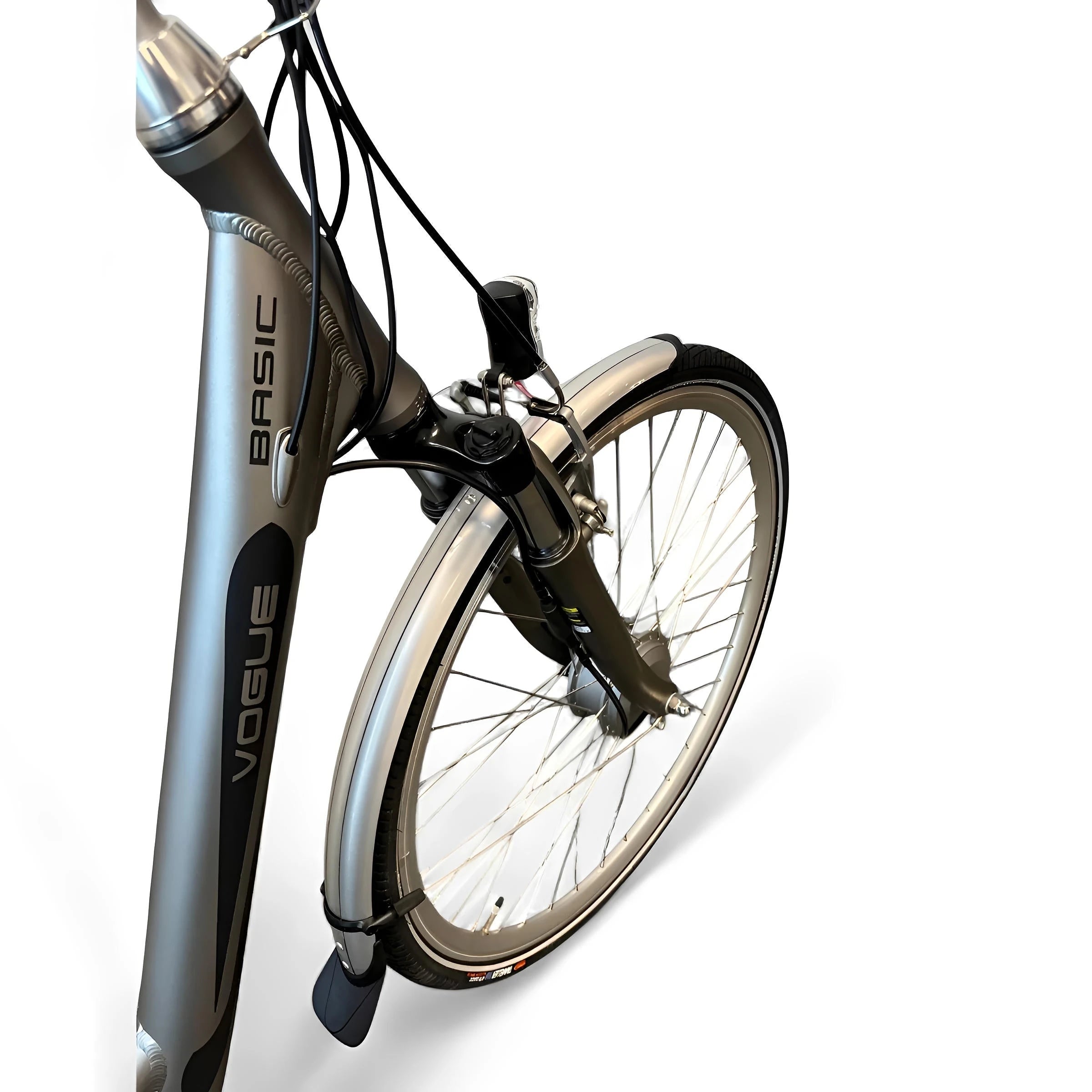 Vogue Basic N7 Elektrische Fiets Mat Grijs 47cm – Elektrische Damesfiets met 468Wh Accu - AE-trading