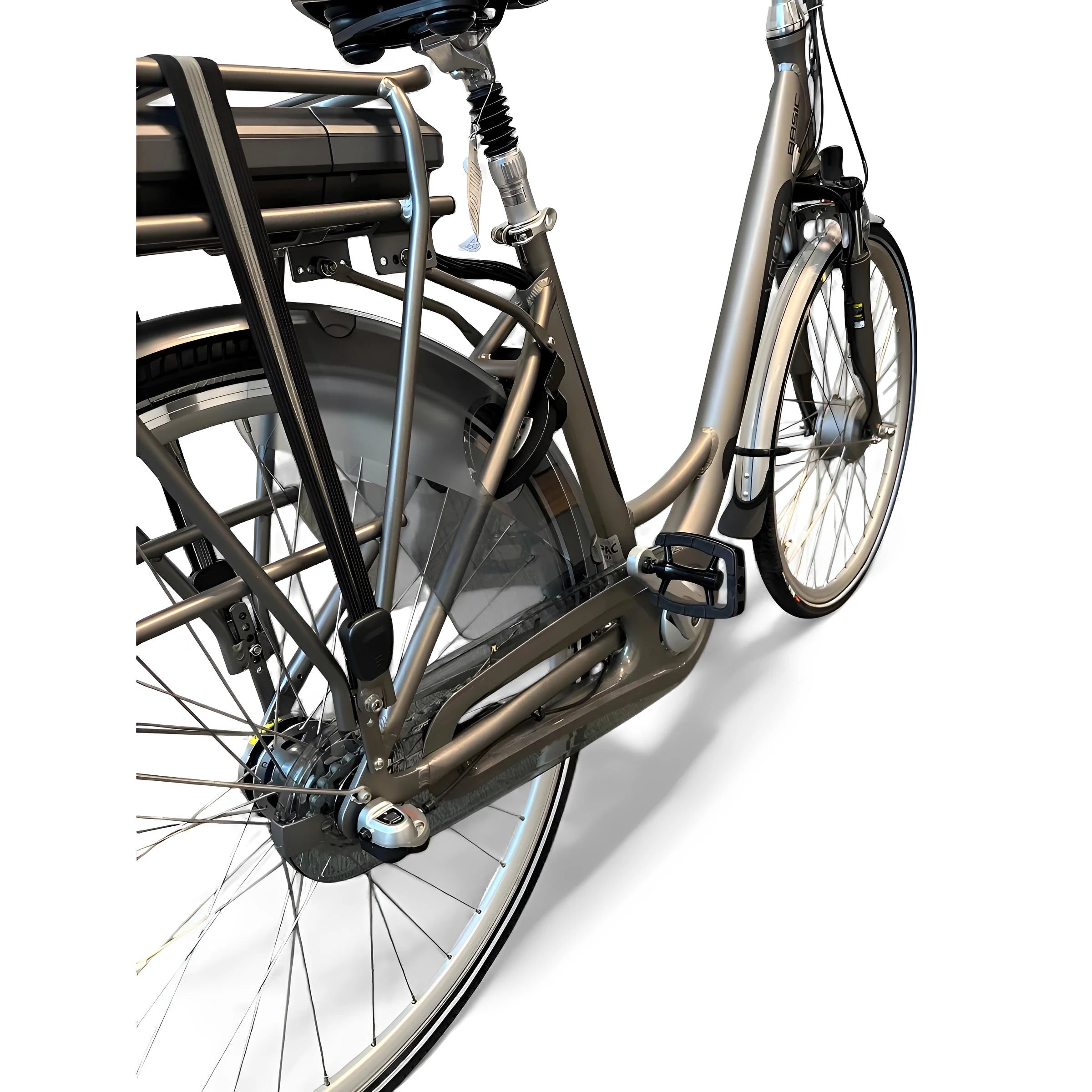 Vogue Basic N7 Elektrische Fiets Mat Grijs 47cm – Elektrische Damesfiets met 468Wh Accu - AE-trading