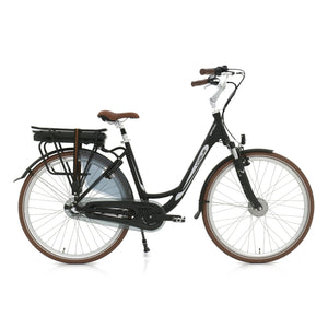 Vogue Basic Elektrische Fiets 3 versnellingen 47cm 13Ah - Mat Zwart met Bruine Accenten - AE-trading