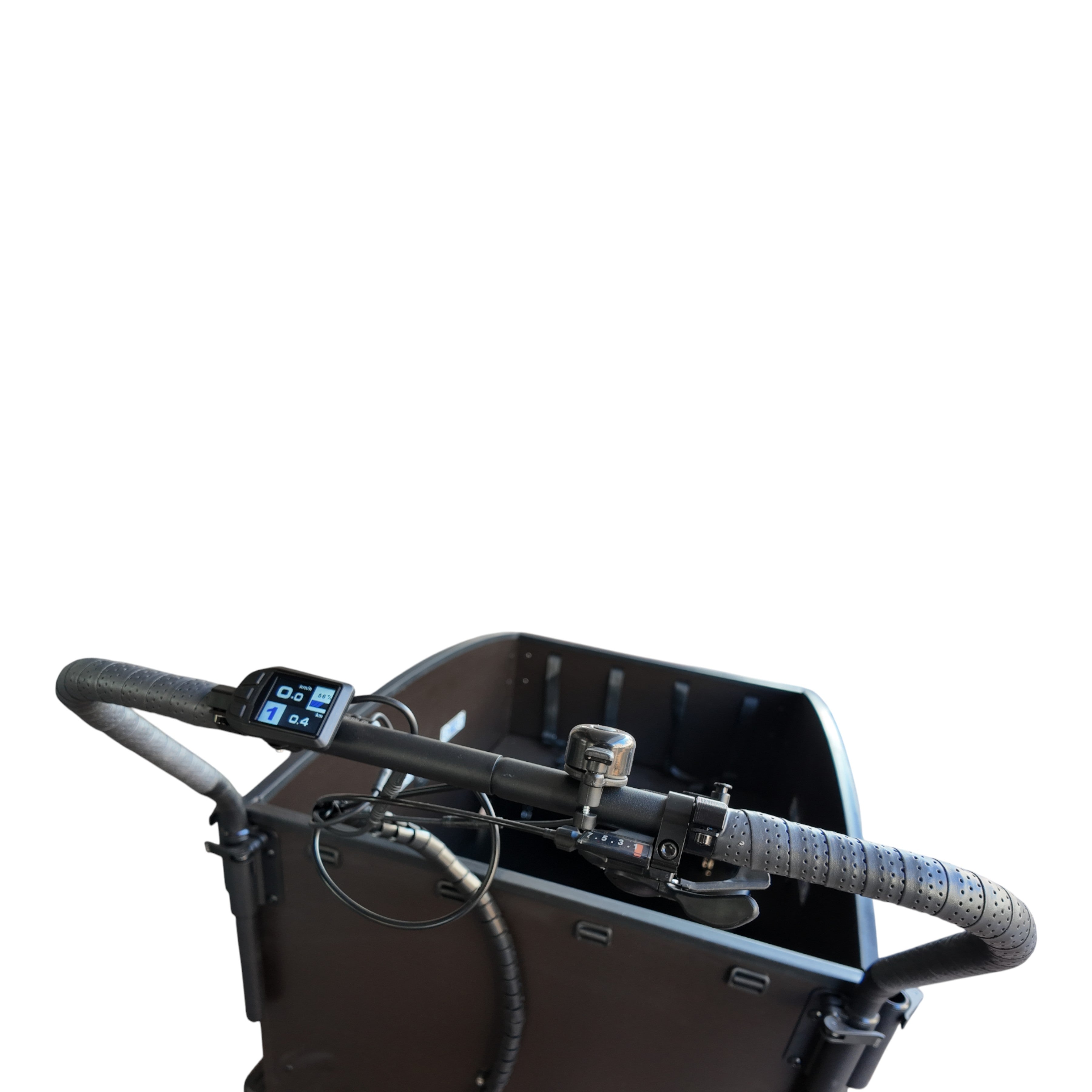 Vogue Caddy - Elektrische Bakfiets - Mat Zwart - Bruine Accenten - Accu 468Wh (36V, 13Ah) - Bafang Achterwielmotor - Shimano 7 Versnellingen - Hydraulische Remmen - AE-trading