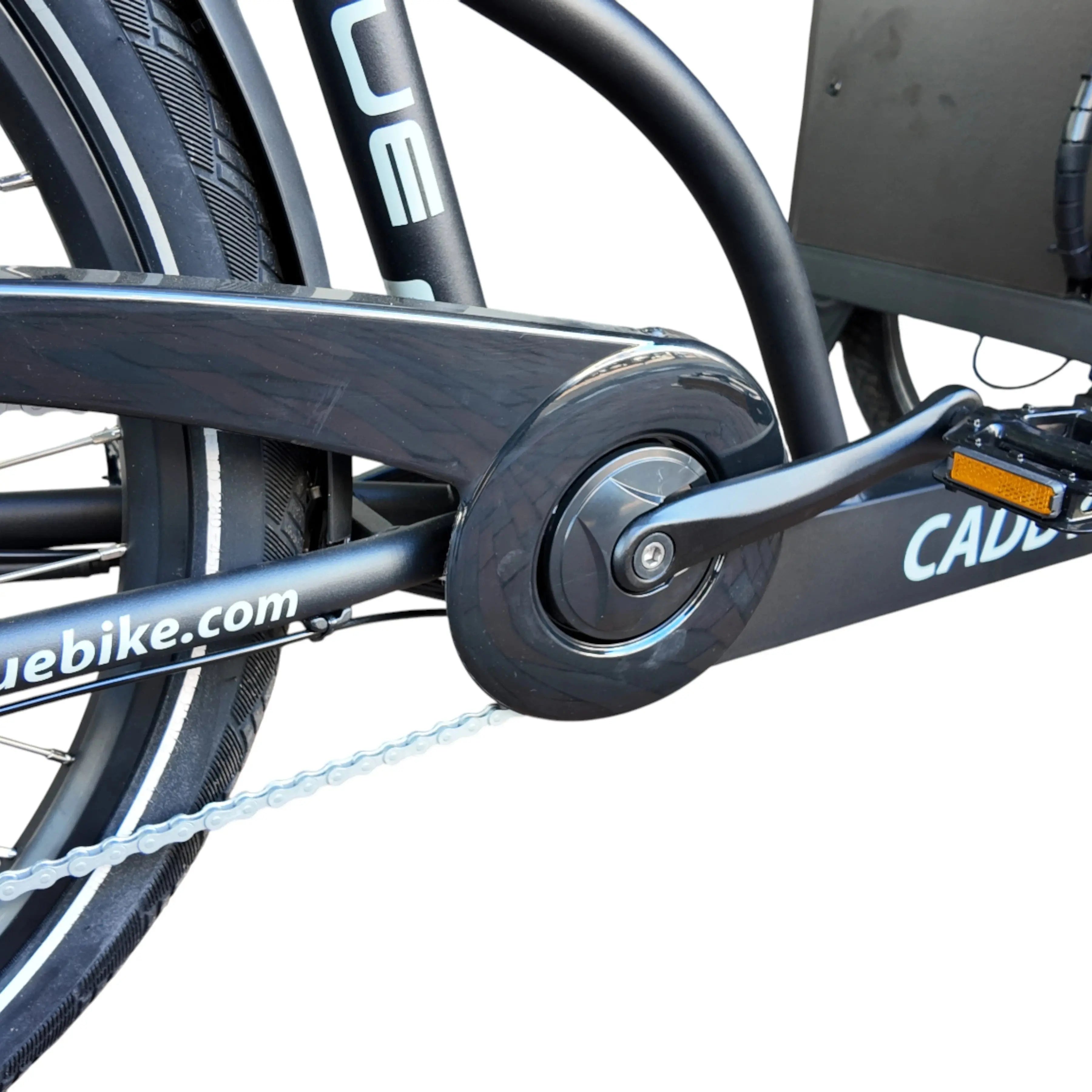 Vogue Caddy - Elektrische Bakfiets - Mat Zwart - Grijze Accenten - Accu 468Wh (36V, 13Ah) - Bafang Achterwielmotor - Shimano 7 Versnellingen - Hydraulische Remmen - AE-trading