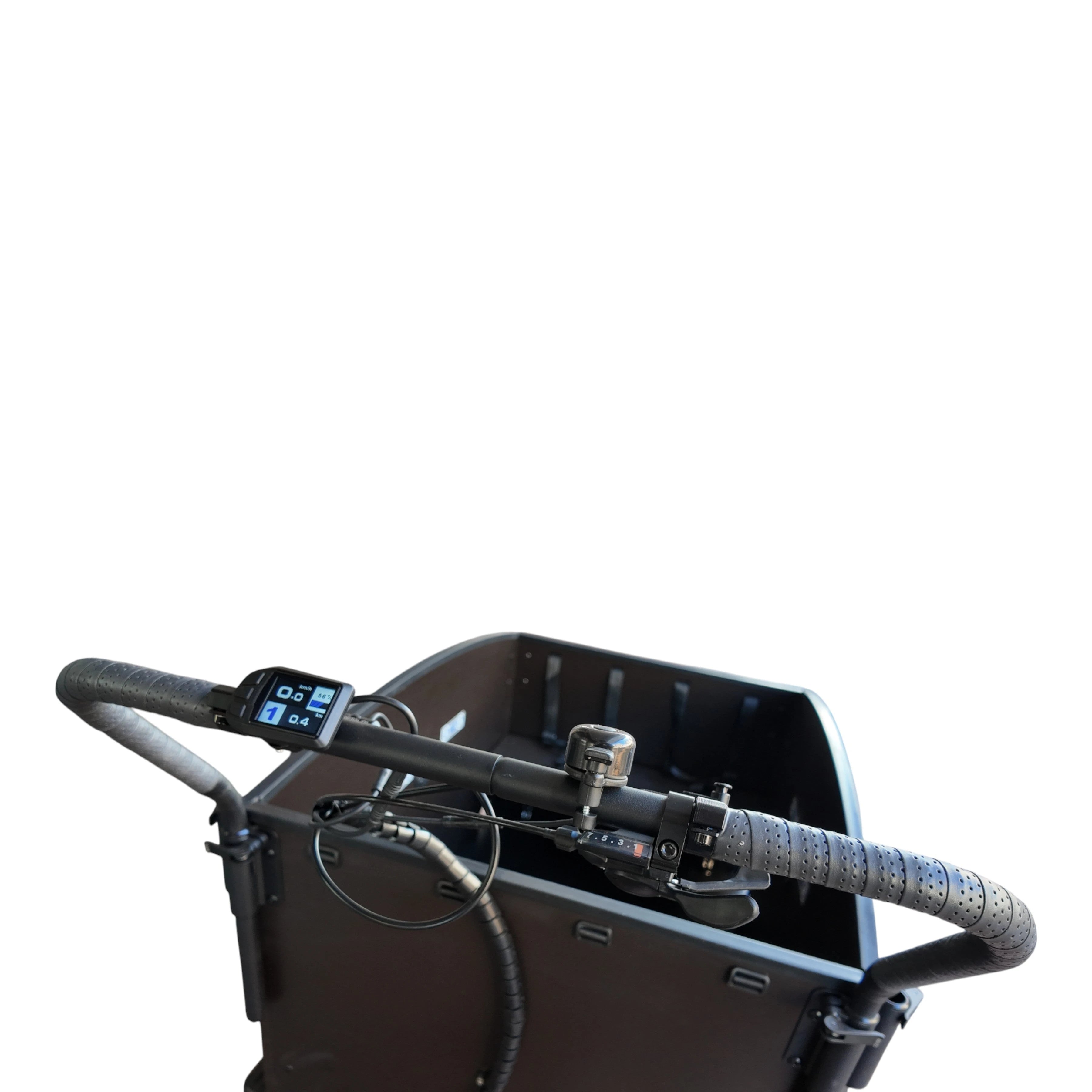 Vogue Caddy - Elektrische Bakfiets - Mat Zwart - Bruine Accenten - Accu 468Wh (36V, 13Ah) - Bafang Achterwielmotor - Shimano 7 Versnellingen - Hydraulische Remmen - AE-trading