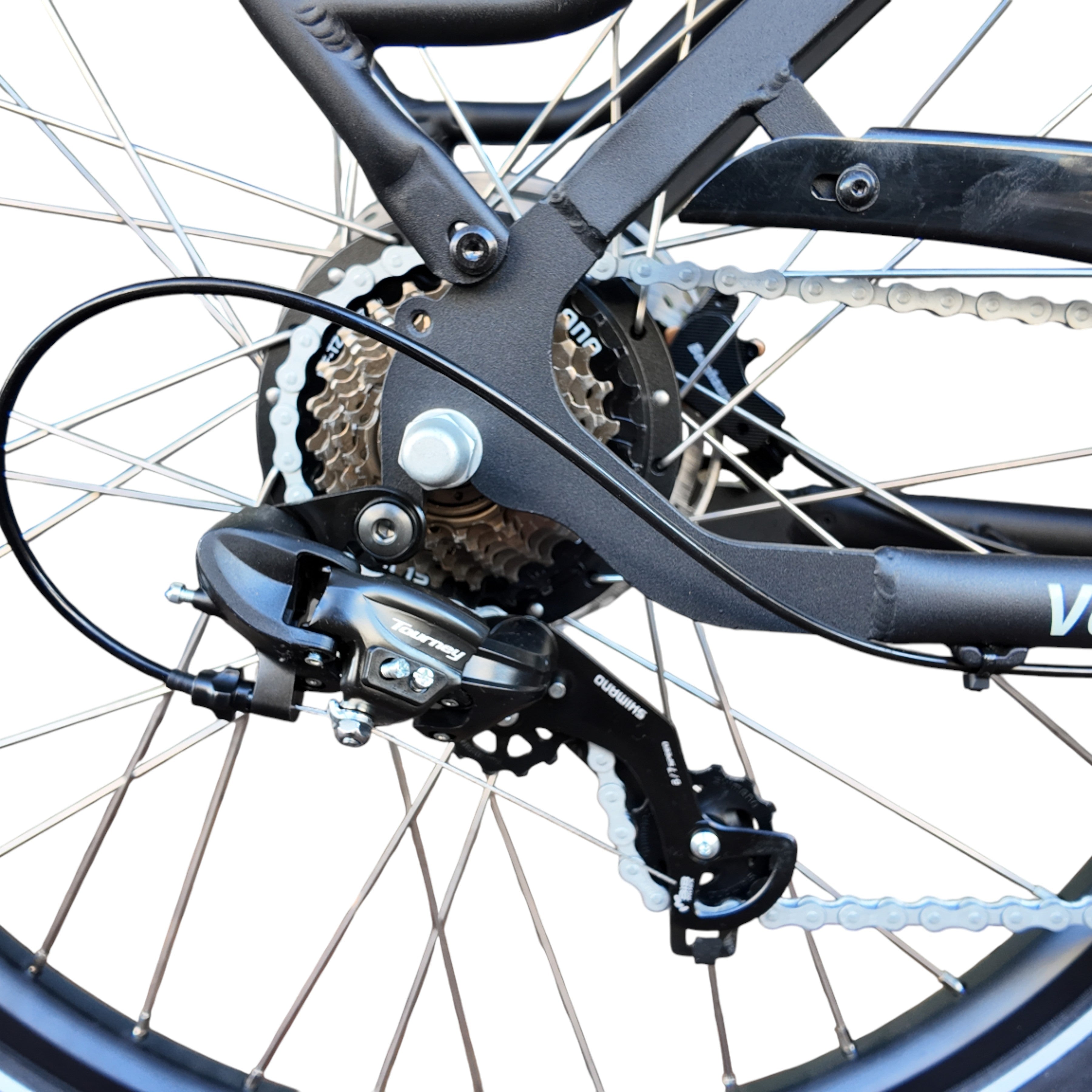 Vogue Caddy - Elektrische Bakfiets - Mat Zwart - Bruine Accenten - Accu 468Wh (36V, 13Ah) - Bafang Achterwielmotor - Shimano 7 Versnellingen - Hydraulische Remmen - AE-trading