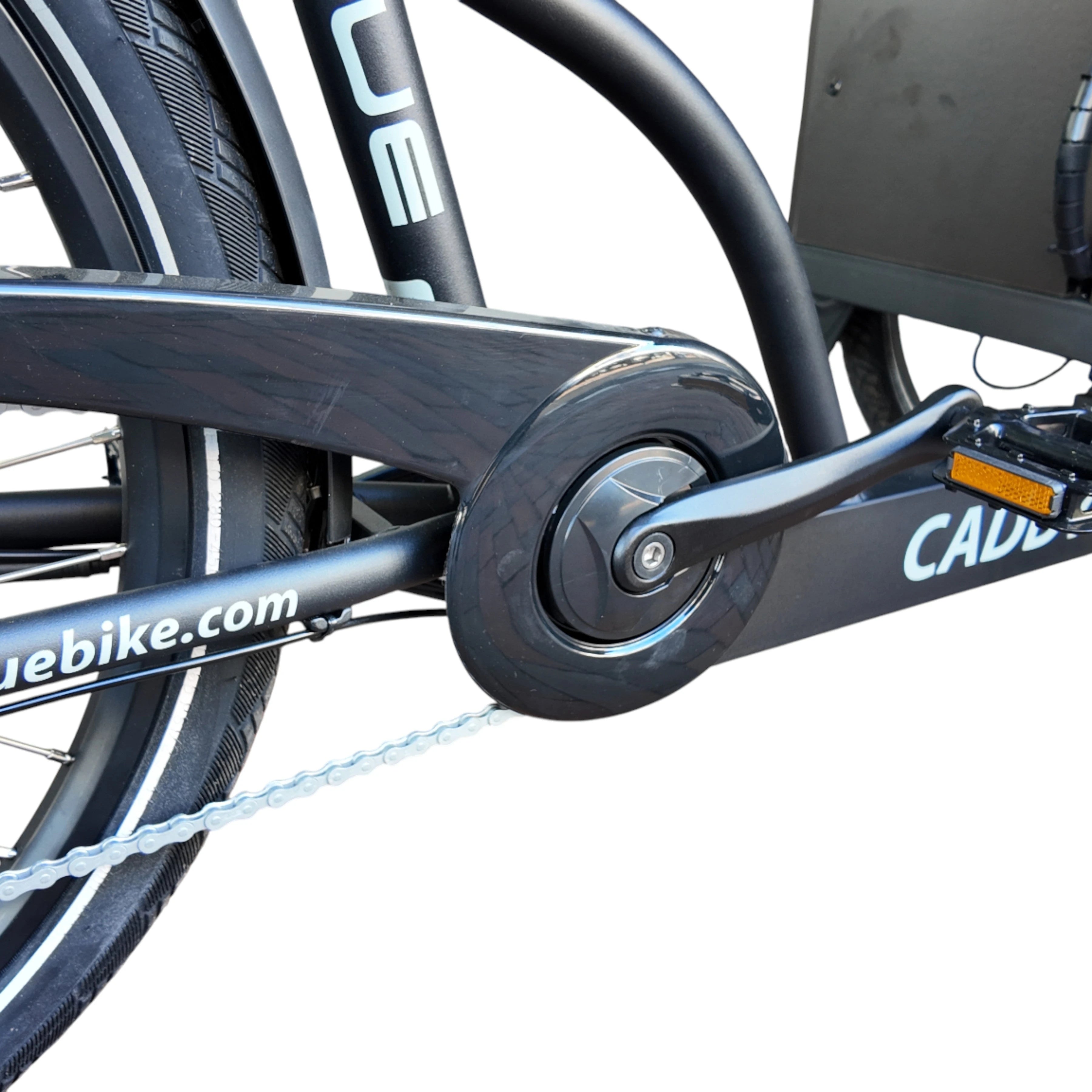 Vogue Caddy - Elektrische Bakfiets - Mat Zwart - Grijze Accenten - Accu 468Wh (36V, 13Ah) - Bafang Achterwielmotor - Shimano 7 Versnellingen - Hydraulische Remmen - AE-trading