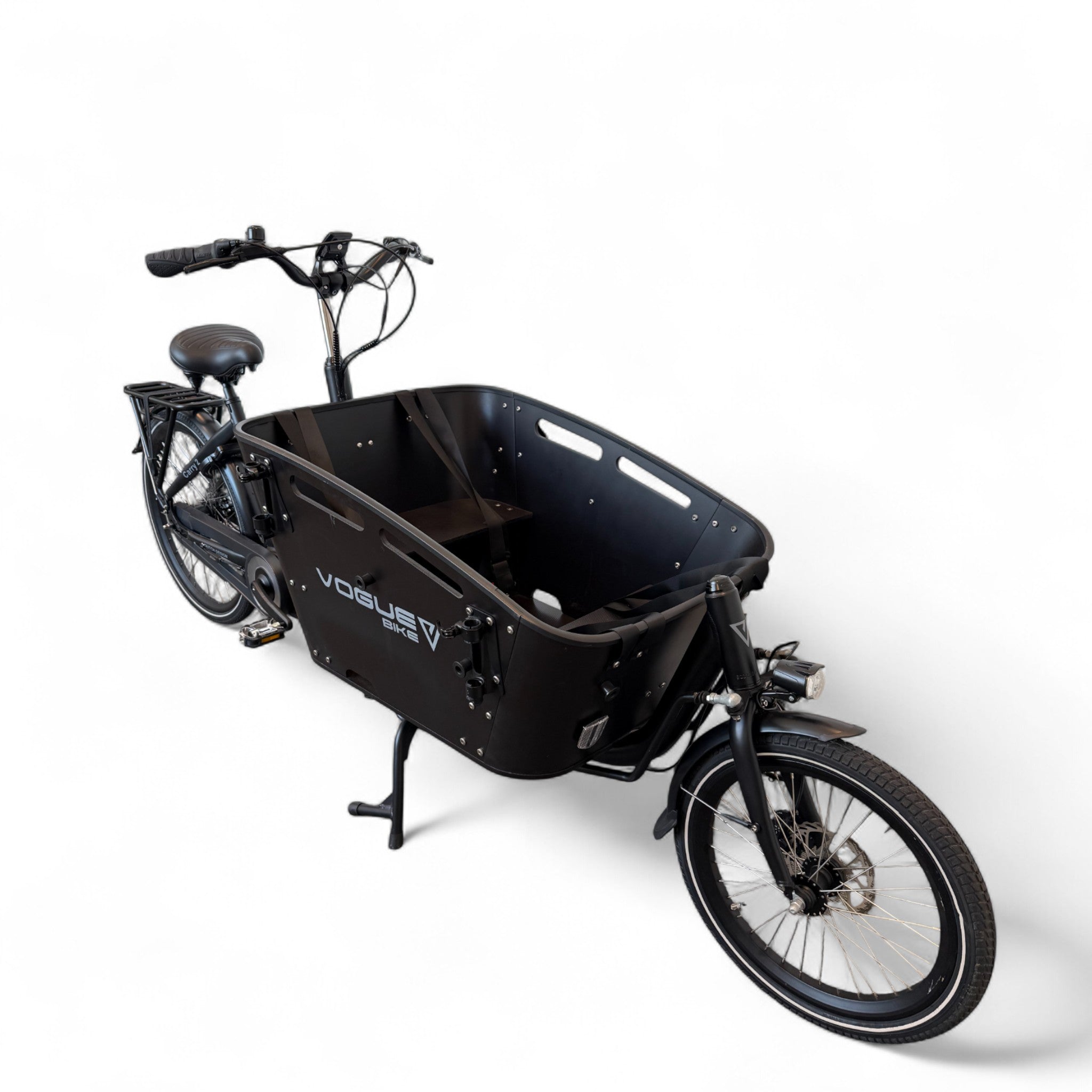 Vogue Carry 2 – Mat Zwart – Elektrische Bakfiets – 80Nm middenmotor – 15Ah accu – 8 versnellingen – Hydraulische schijfremmen - AE-trading