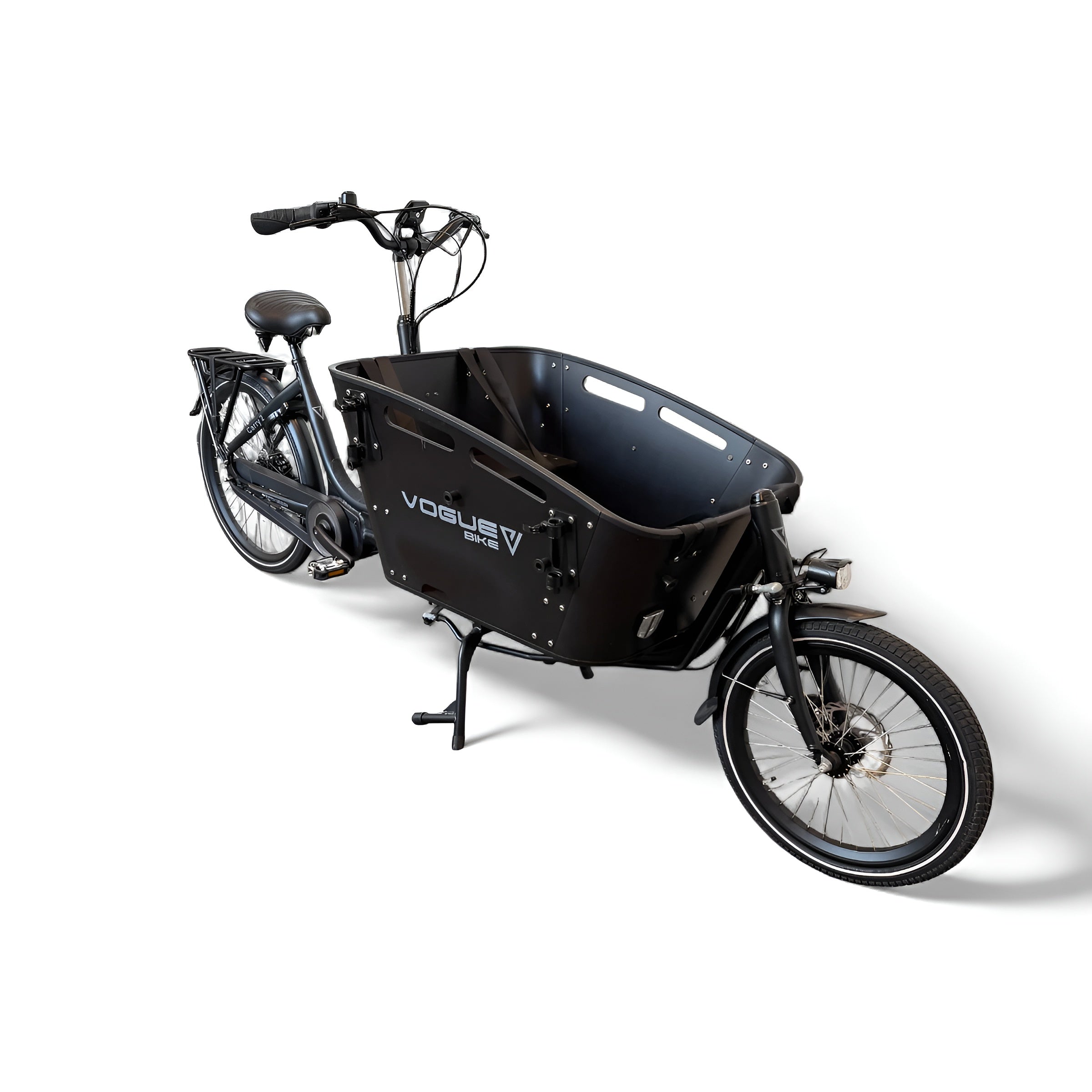 Vogue Carry 2 – Mat Zwart – Elektrische Bakfiets – 80Nm middenmotor – 15Ah accu – 8 versnellingen – Hydraulische schijfremmen - AE-trading