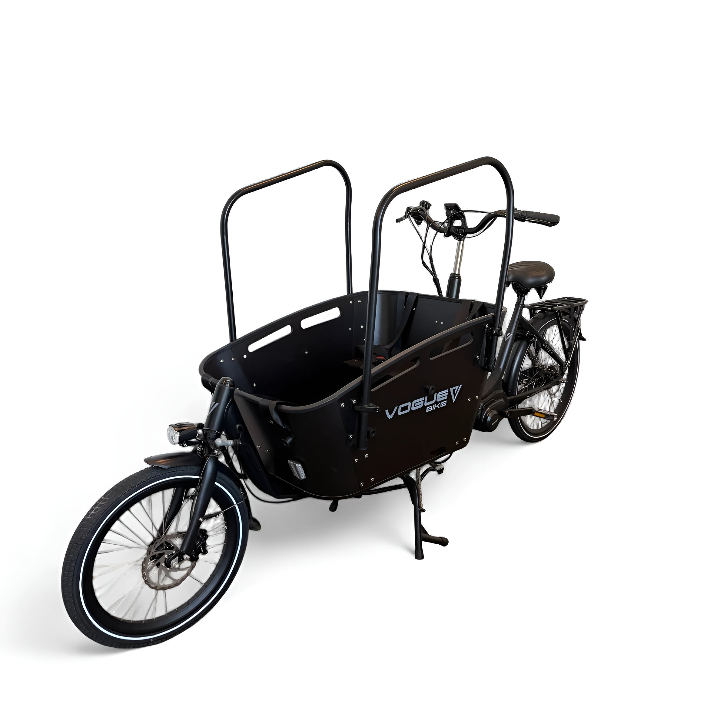 Vogue Carry 2 – Mat Zwart – Elektrische Bakfiets – 80Nm middenmotor – 15Ah accu – 8 versnellingen – Hydraulische schijfremmen - AE-trading