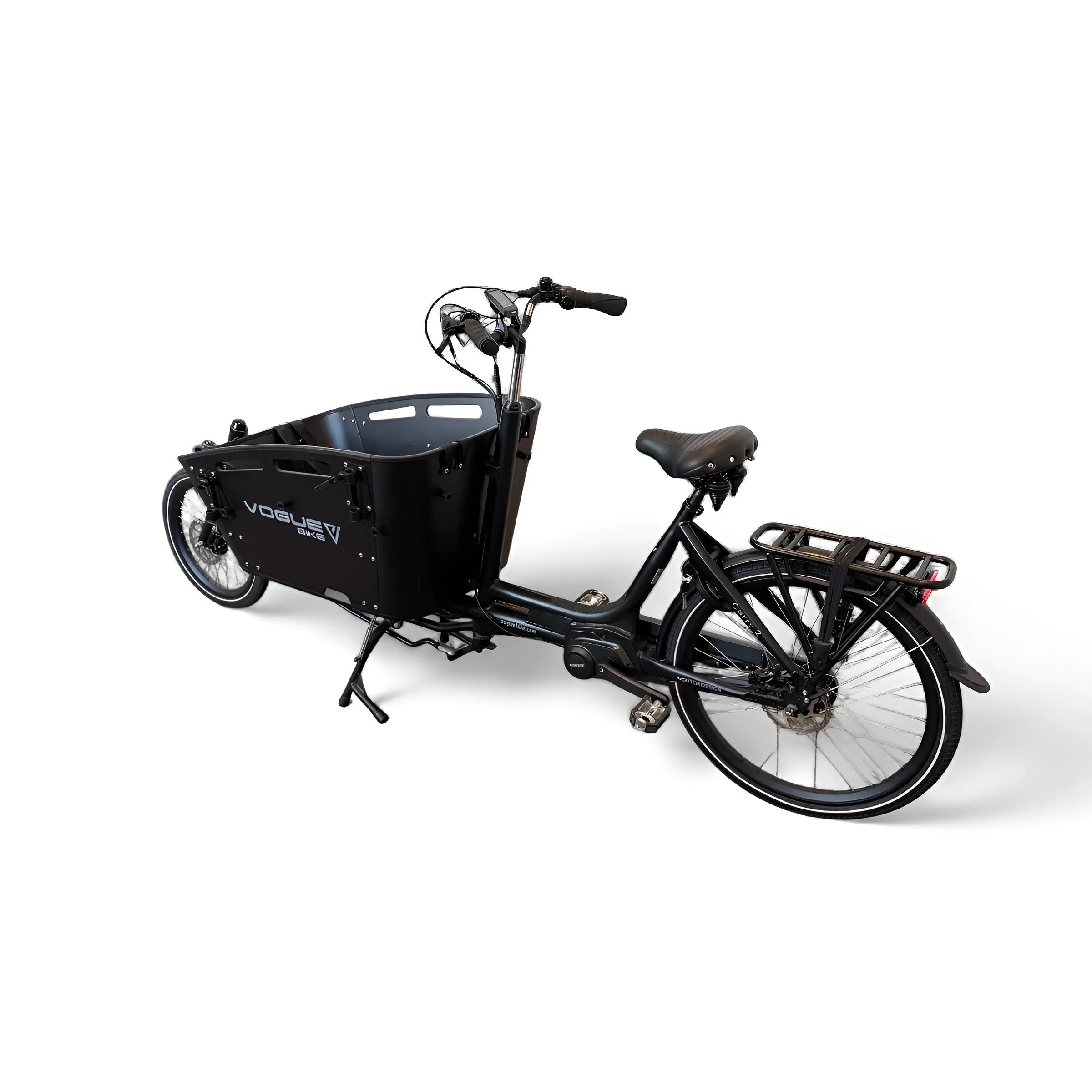 Vogue Carry 2 – Mat Zwart – Elektrische Bakfiets – 80Nm middenmotor – 15Ah accu – 8 versnellingen – Hydraulische schijfremmen - AE-trading