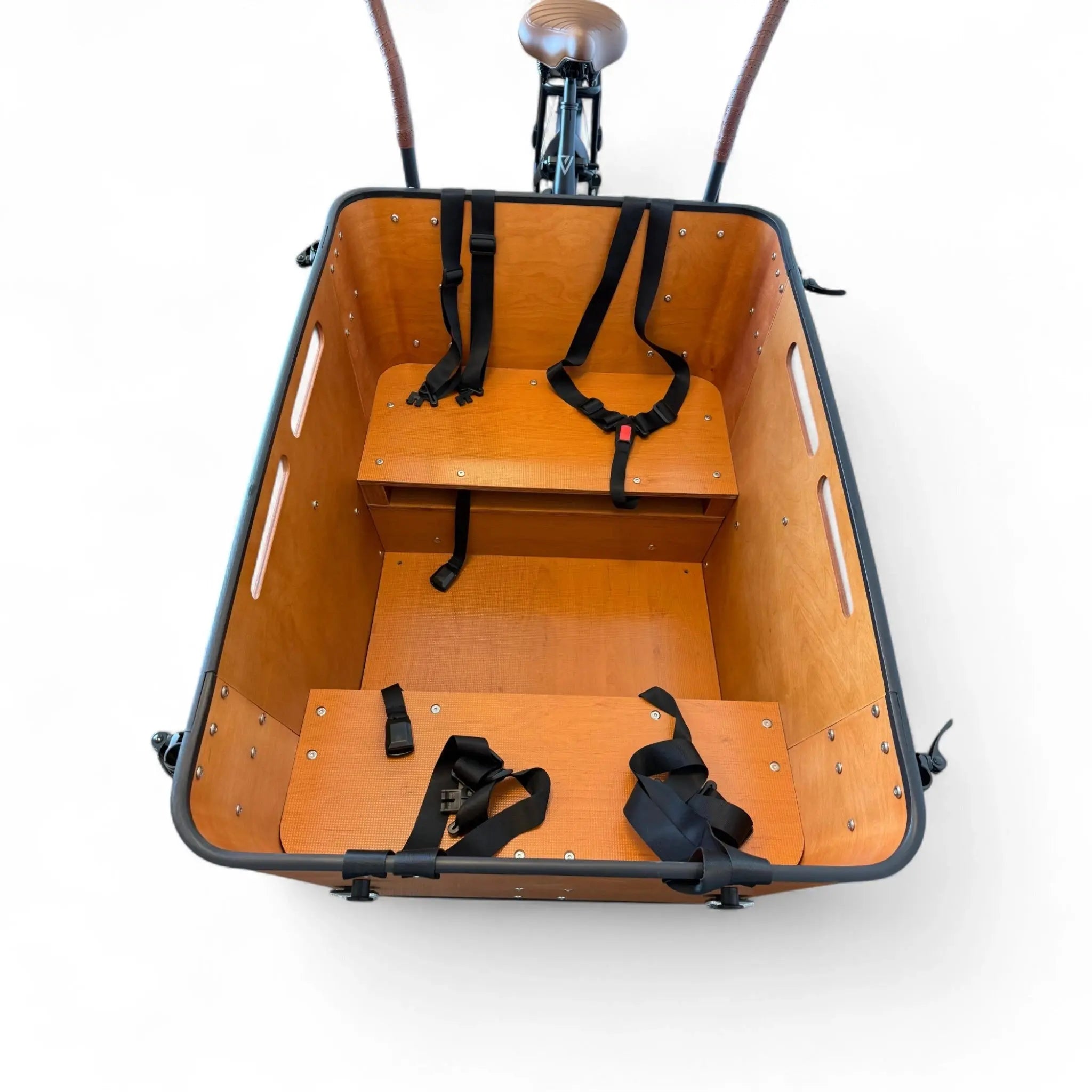 Vogue Carry 3 – Mat Zwart/Bruin/Zwart – Elektrische Bakfiets – Bafang M400 middenmotor – 468Wh accu – 7 versnellingen – Inclusief huif – Schijfremmen - AE-trading