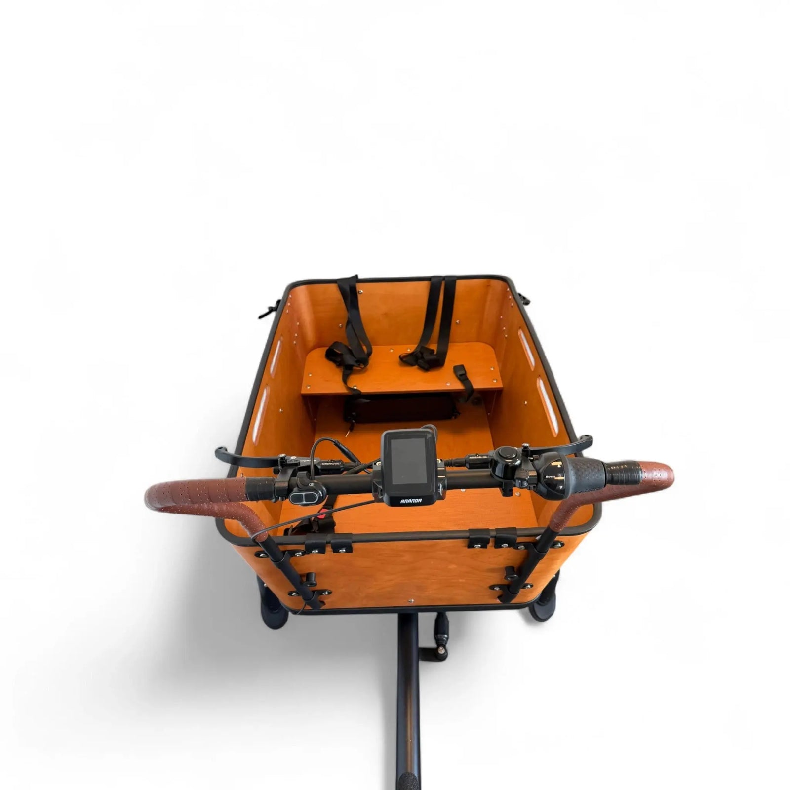 Vogue Carry 3 Elektrische Bakfiets - Mat Zwart/Bruin/Zwart - 48 cm - Bafang M400 Middenmotor - AE-trading