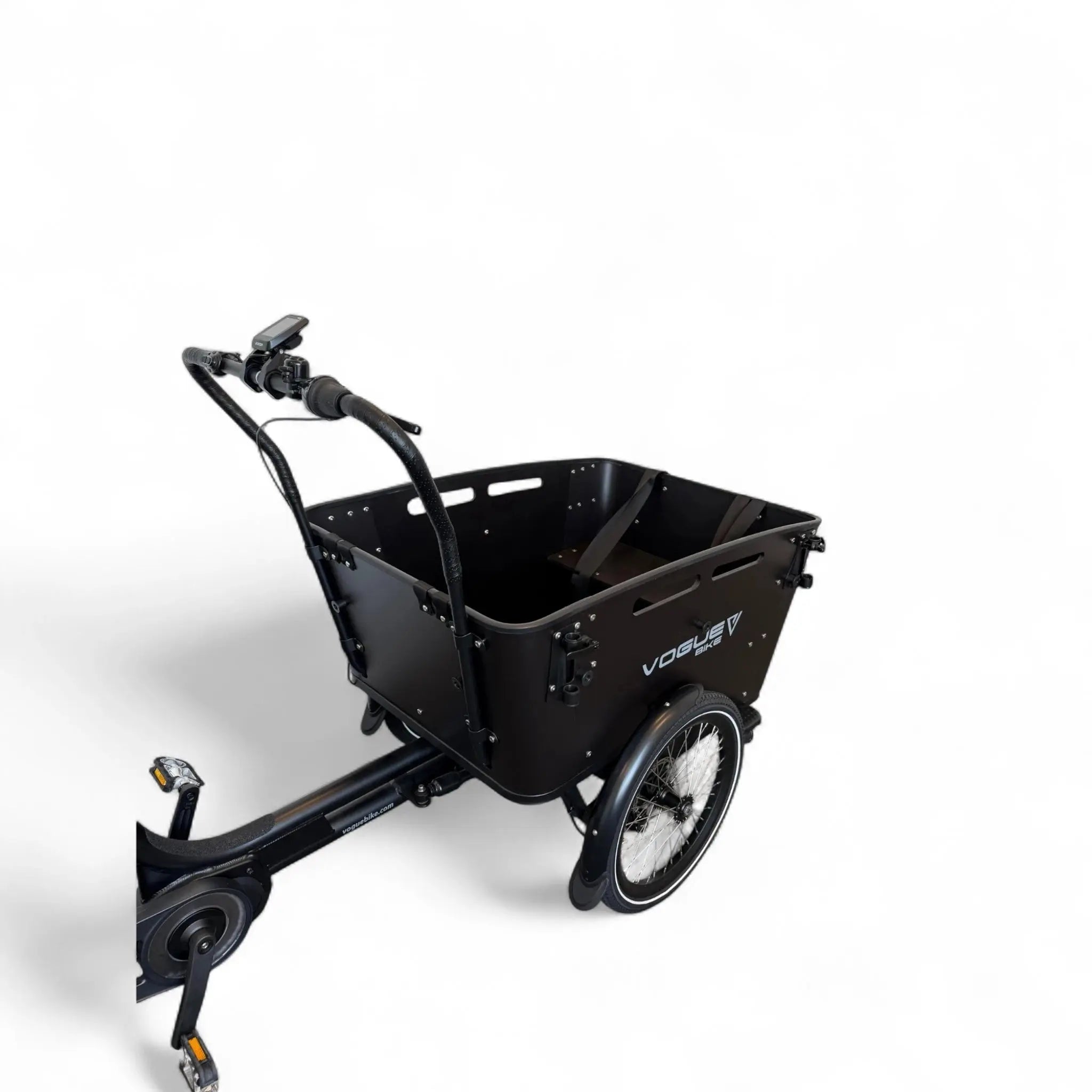Vogue Carry 3 – Mat Zwart/Zwart – Elektrische Bakfiets – Ananda M81 middenmotor – 540Wh accu – 7 versnellingen – Inclusief huif – Hydraulische schijfremmen - AE-trading