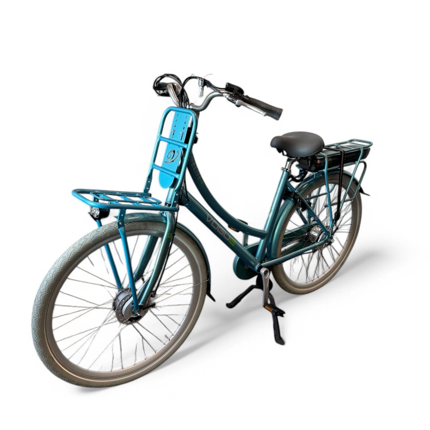 Vogue Elite 3 Elektrische Fiets 3 Versnellingen 50cm 13Ah Rollerbrake E-bike - Mint Blue - AE-trading
