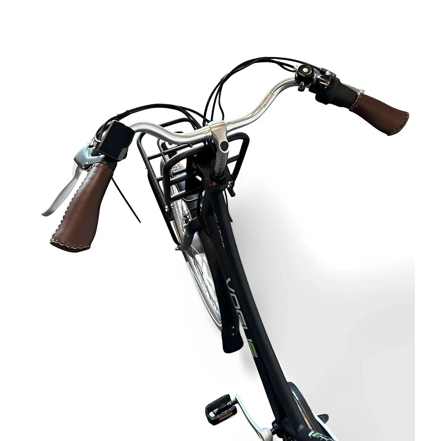 Vogue Elite Elektrische Fiets 3 versnellingen 13Ah 50cm E-bike - Mat zwart met bruine accenten - AE-trading