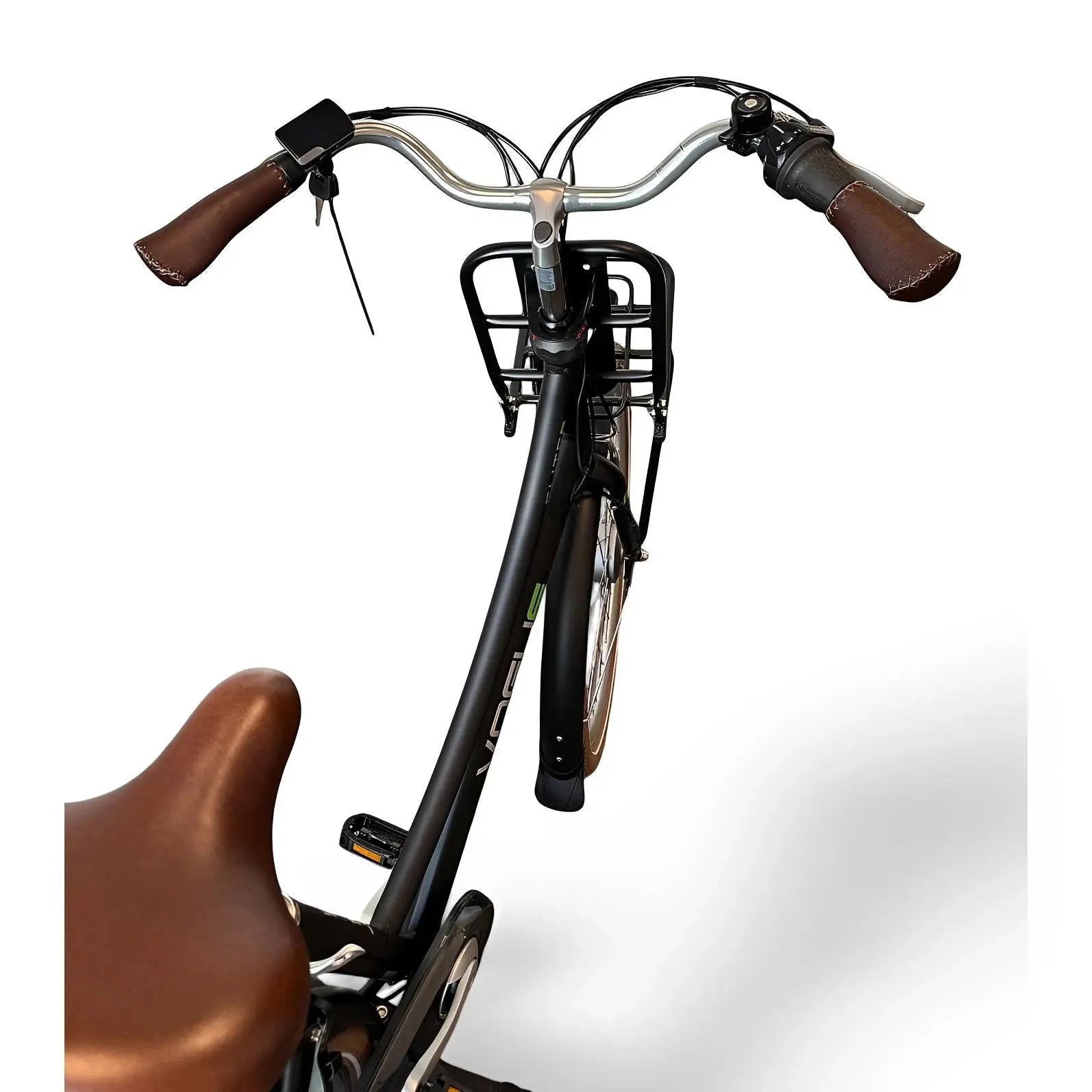 Vogue Elite Elektrische Fiets 3 versnellingen 13Ah 50cm E-bike - Mat zwart met bruine accenten - AE-trading