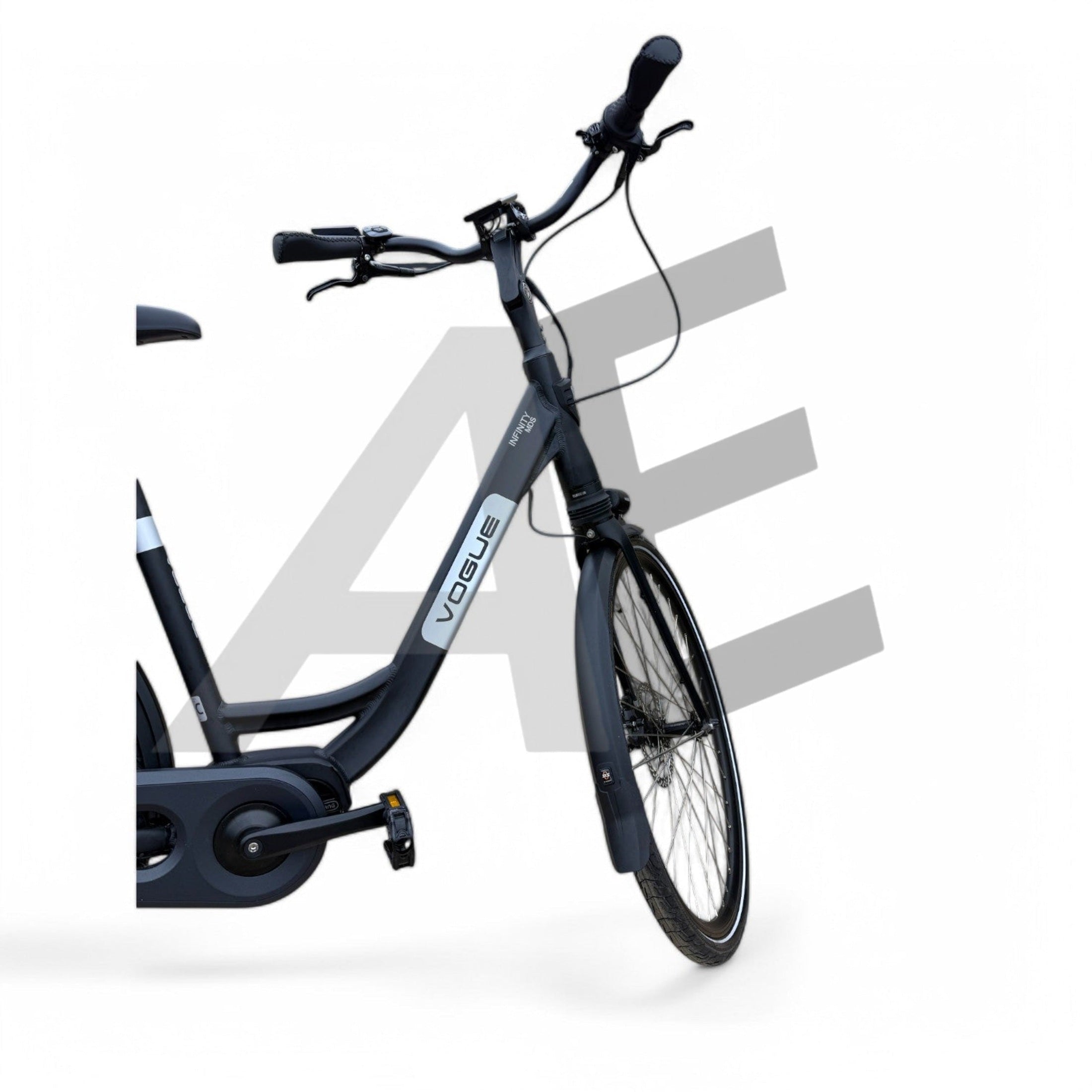 Vogue Infinity Elektrische Fiets Middenmotor Bafang M200 13Ah 468Wh 48cm met Hydraulische remmen - Mat Grijs - AE-trading