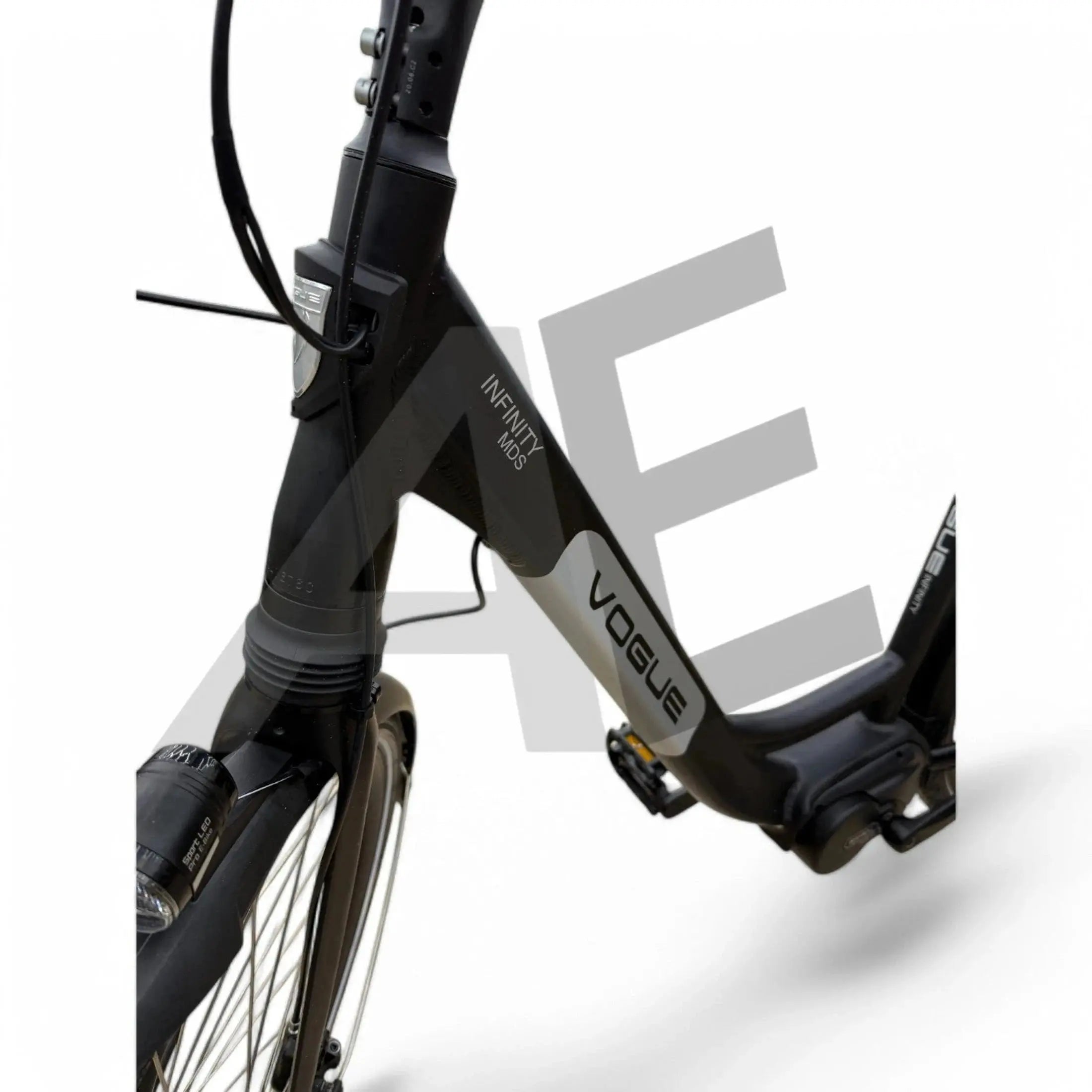 Vogue Infinity Elektrische Fiets Middenmotor Bafang M200 13Ah 468Wh 53cm met Hydraulische remmen - Mat Grijs - AE-trading