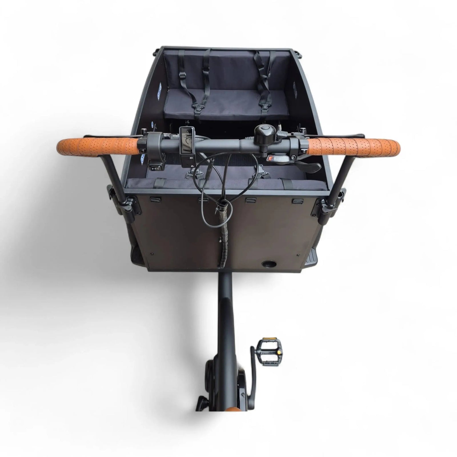 Vogue Journey Plus Elektrische Bakfiets - Mat Zwart met Bruine Accenten - 48 cm - AE-trading