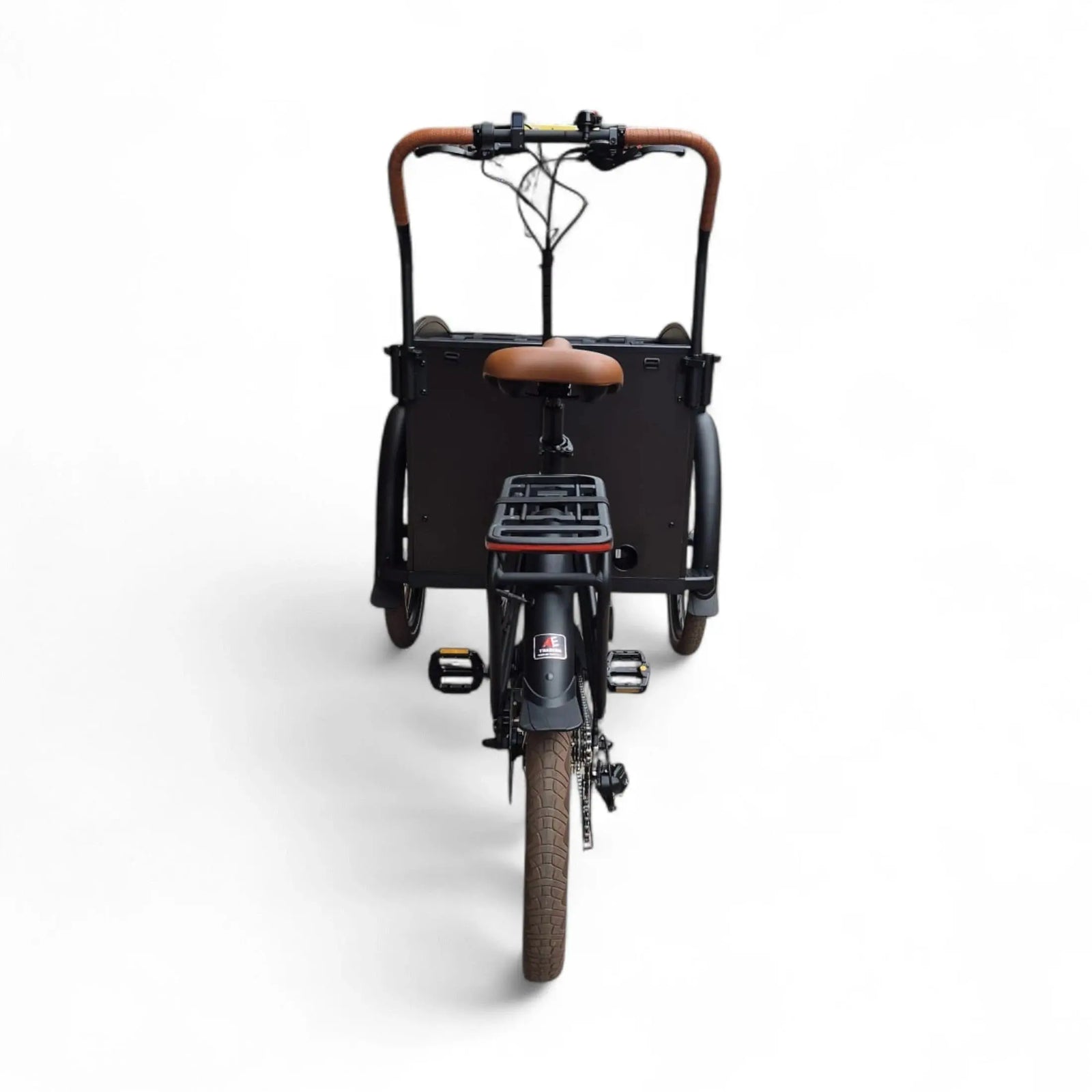 Vogue Journey Plus Elektrische Bakfiets - Mat Zwart met Bruine Accenten - 48 cm - AE-trading