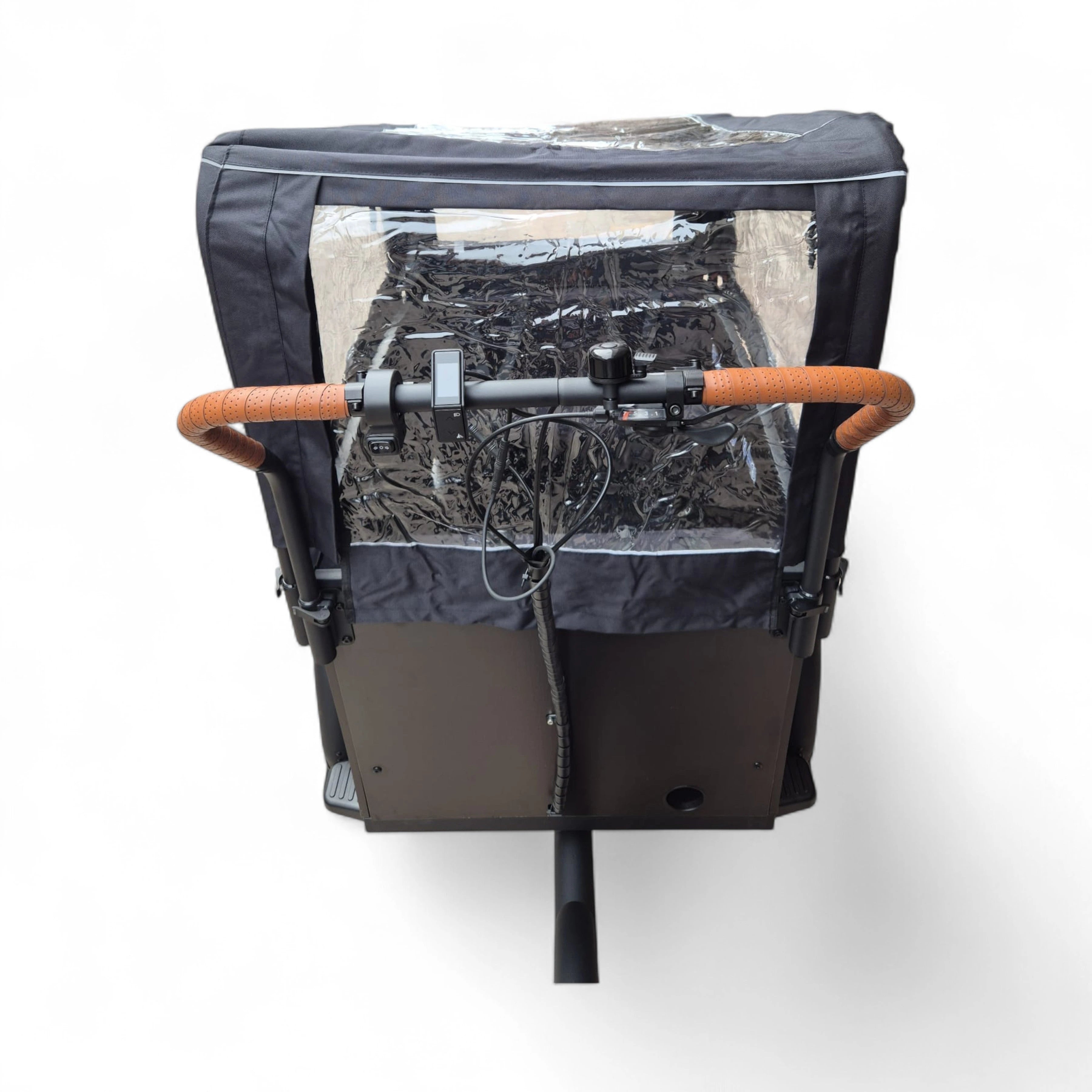 Vogue Journey Plus - Elektrische Bakfiets - Mat Zwart Bruine Accenten - 48 cm - Accu 522Wh (36V, 14.5Ah) - Ananda Middenmotor - Shimano 7 Versnellingen - Hydraulische Remmen - AE-trading