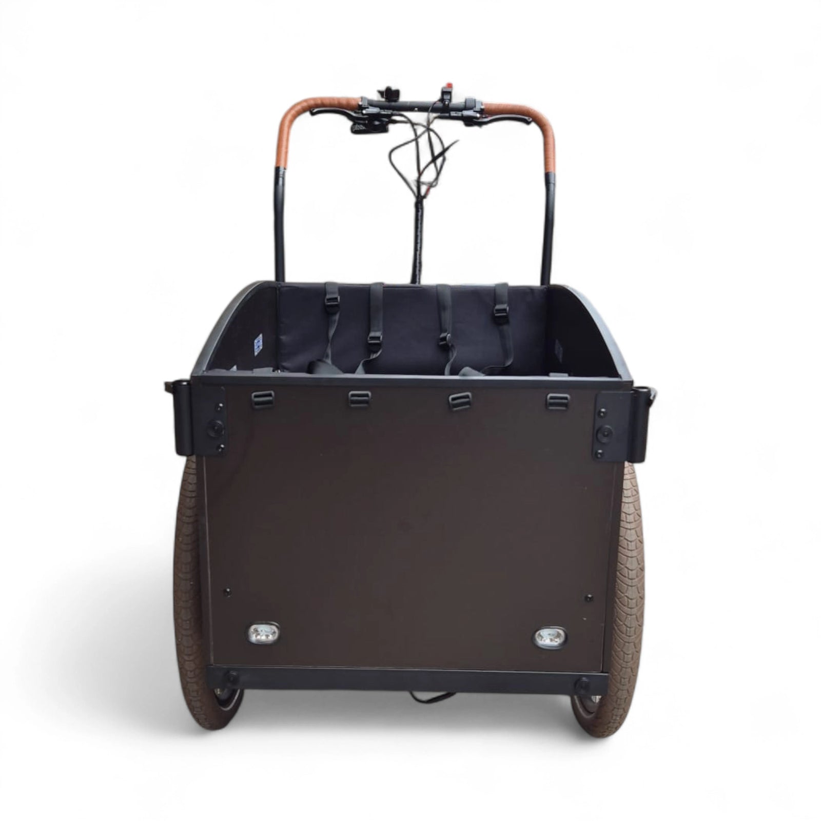Vogue Journey Plus Elektrische Bakfiets - Mat Zwart met Bruine Accenten - 48 cm - AE-trading