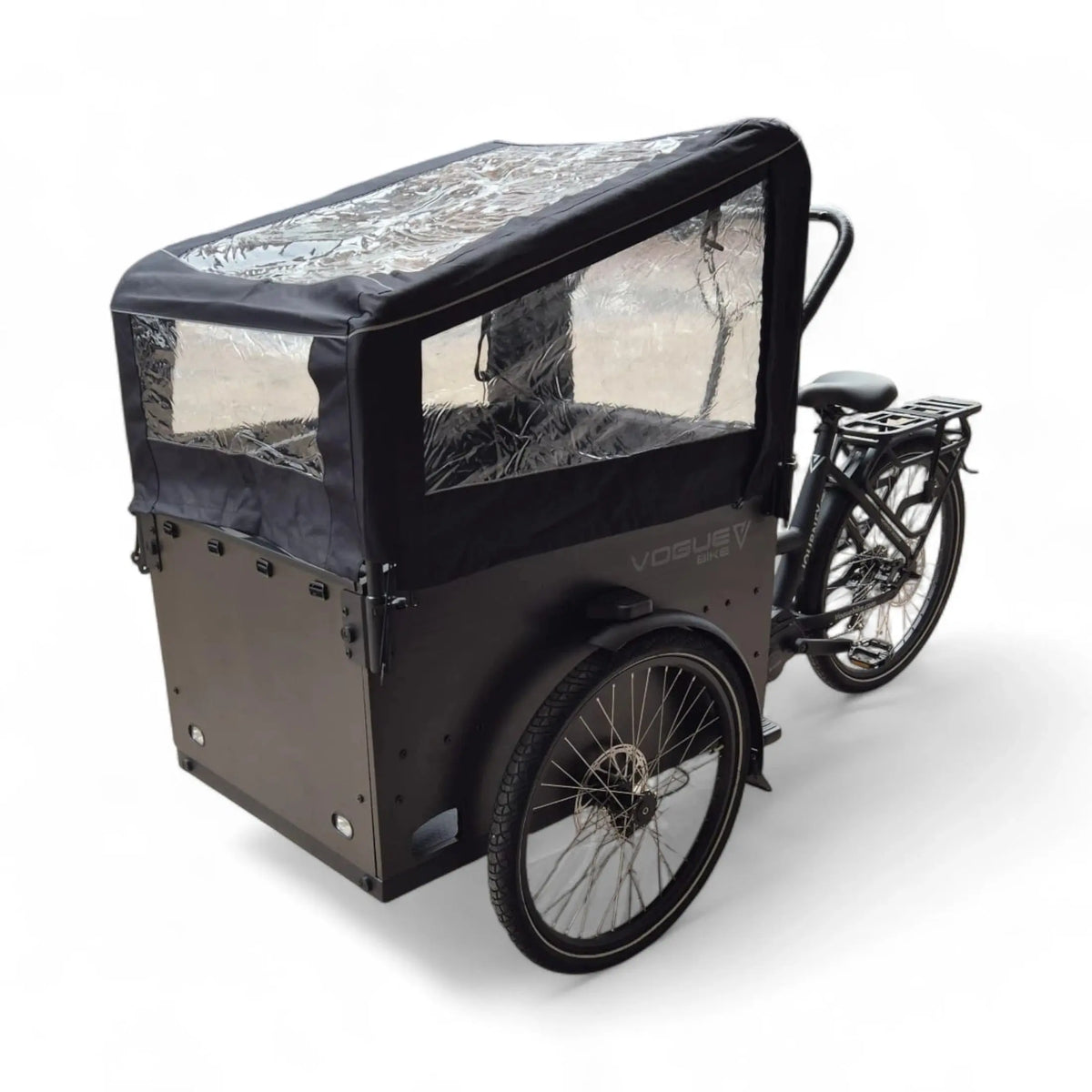 Vogue Journey Plus Elektrische Bakfiets - Mat Zwart met Zwarte Accenten - 48 cm - AE-trading
