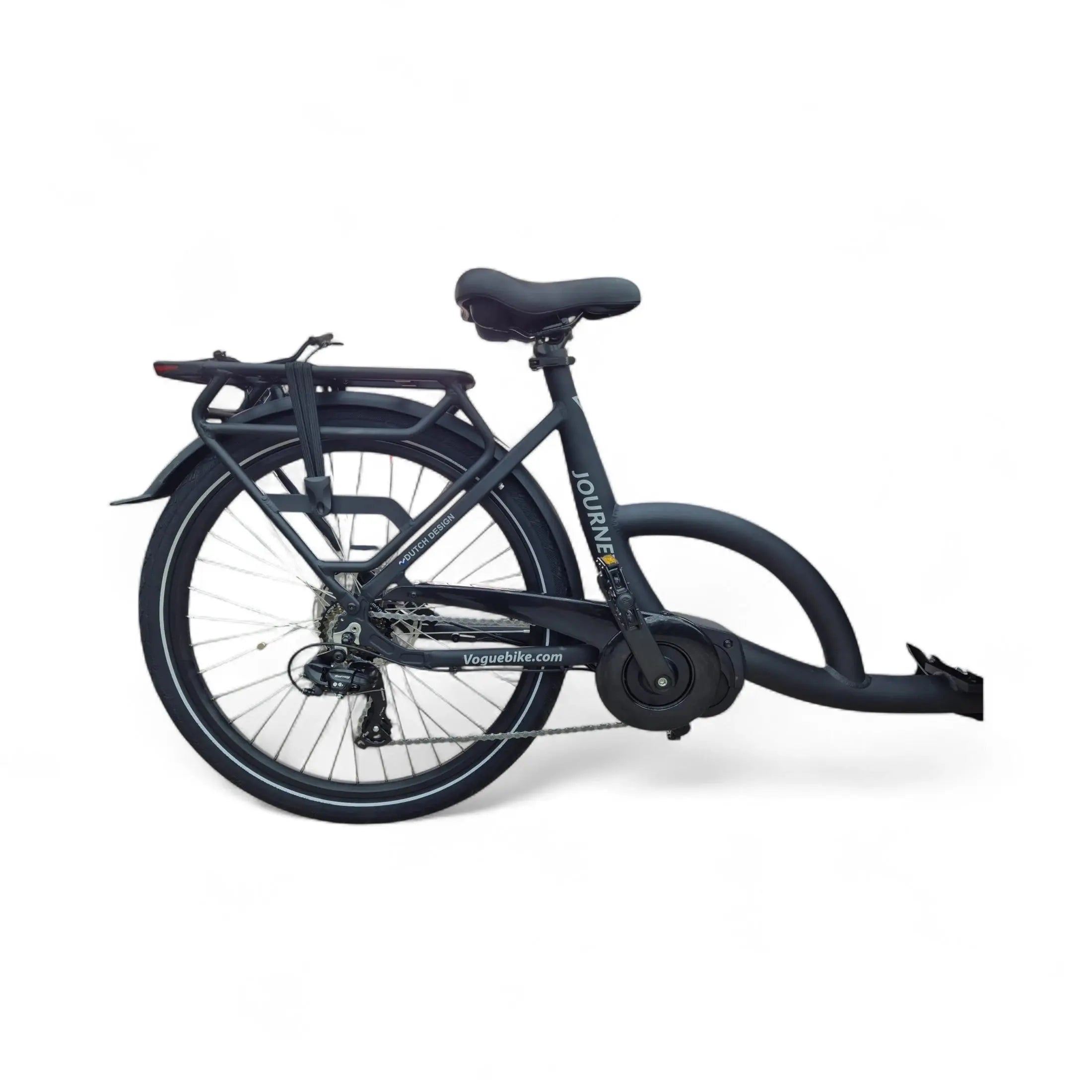 Vogue Journey Plus - Elektrische Bakfiets - Mat Zwart Zwarte Accenten - 48 cm - Accu 522Wh (36V, 14.5Ah) - Ananda Middenmotor - Shimano 7 Versnellingen - Hydraulische Remmen - AE-trading