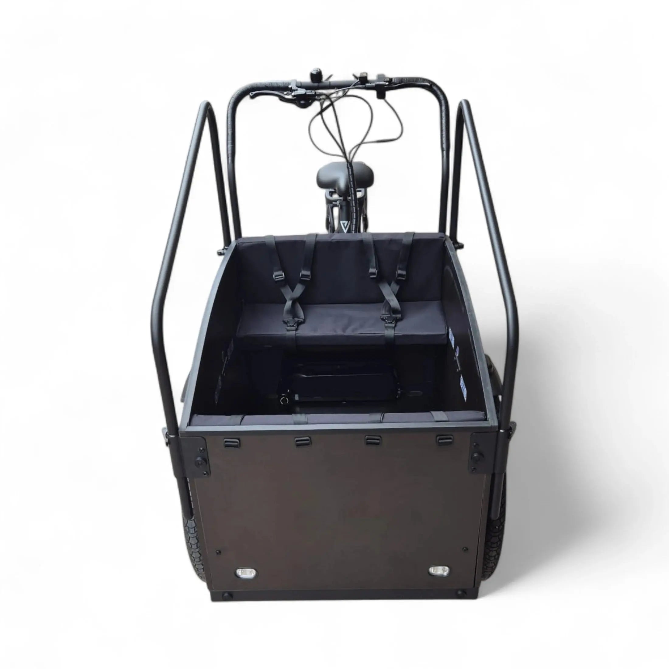 Vogue Journey Plus - Elektrische Bakfiets - Mat Zwart Zwarte Accenten - 48 cm - Accu 522Wh (36V, 14.5Ah) - Ananda Middenmotor - Shimano 7 Versnellingen - Hydraulische Remmen - AE-trading