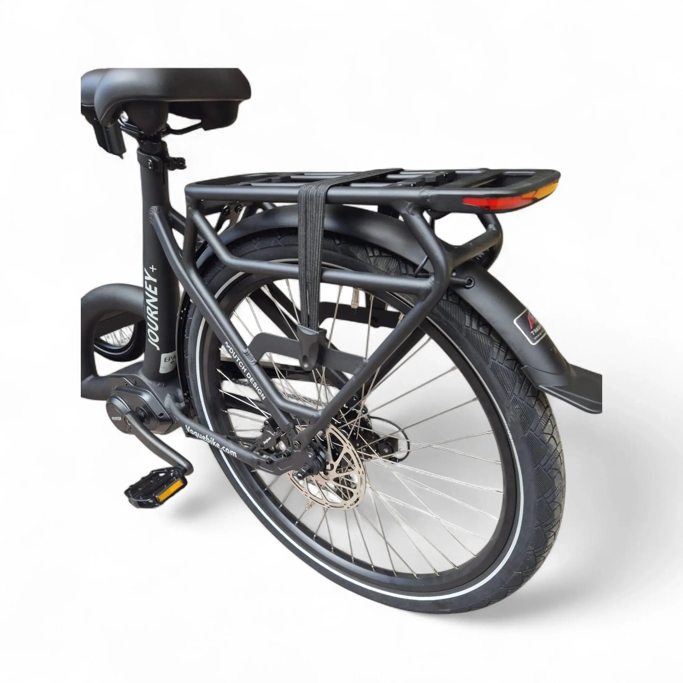 Vogue Journey Plus - Elektrische Bakfiets - Mat Zwart Zwarte Accenten - 48 cm - Accu 522Wh (36V, 14.5Ah) - Ananda Middenmotor - Shimano 7 Versnellingen - Hydraulische Remmen - AE-trading