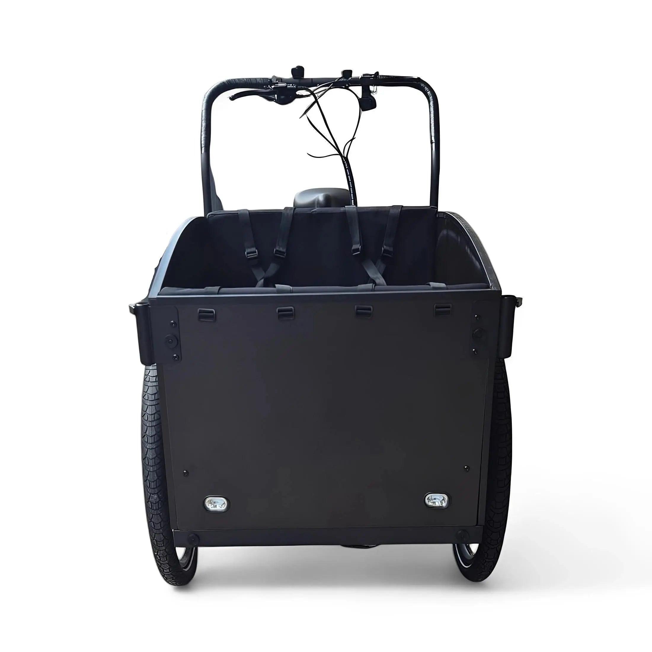 Vogue Journey Plus - Elektrische Bakfiets - Mat Zwart Zwarte Accenten - 48 cm - Accu 522Wh (36V, 14.5Ah) - Ananda Middenmotor - Shimano 7 Versnellingen - Hydraulische Remmen - AE-trading