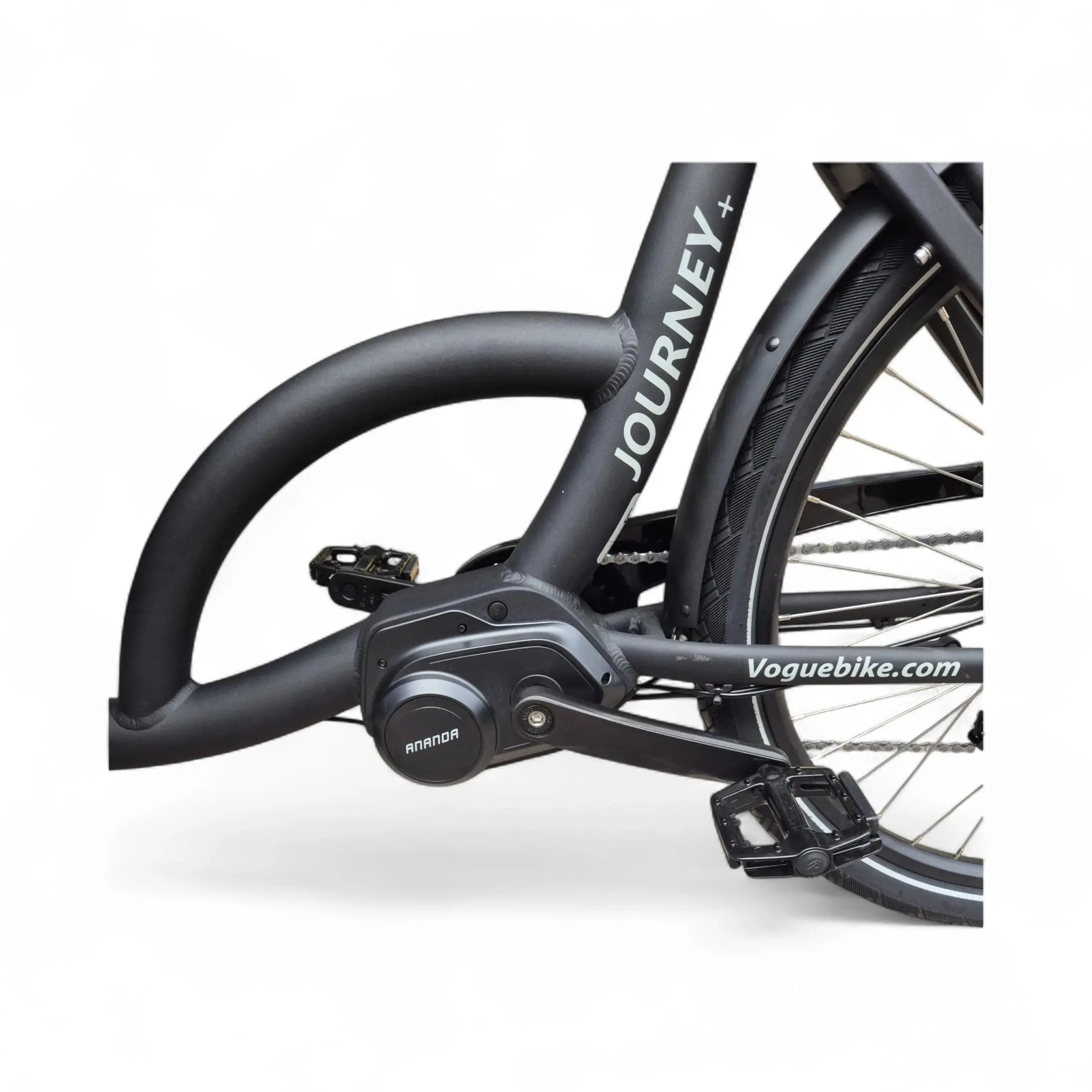 Vogue Journey Plus - Elektrische Bakfiets - Mat Zwart Zwarte Accenten - 48 cm - Accu 522Wh (36V, 14.5Ah) - Ananda Middenmotor - Shimano 7 Versnellingen - Hydraulische Remmen - AE-trading
