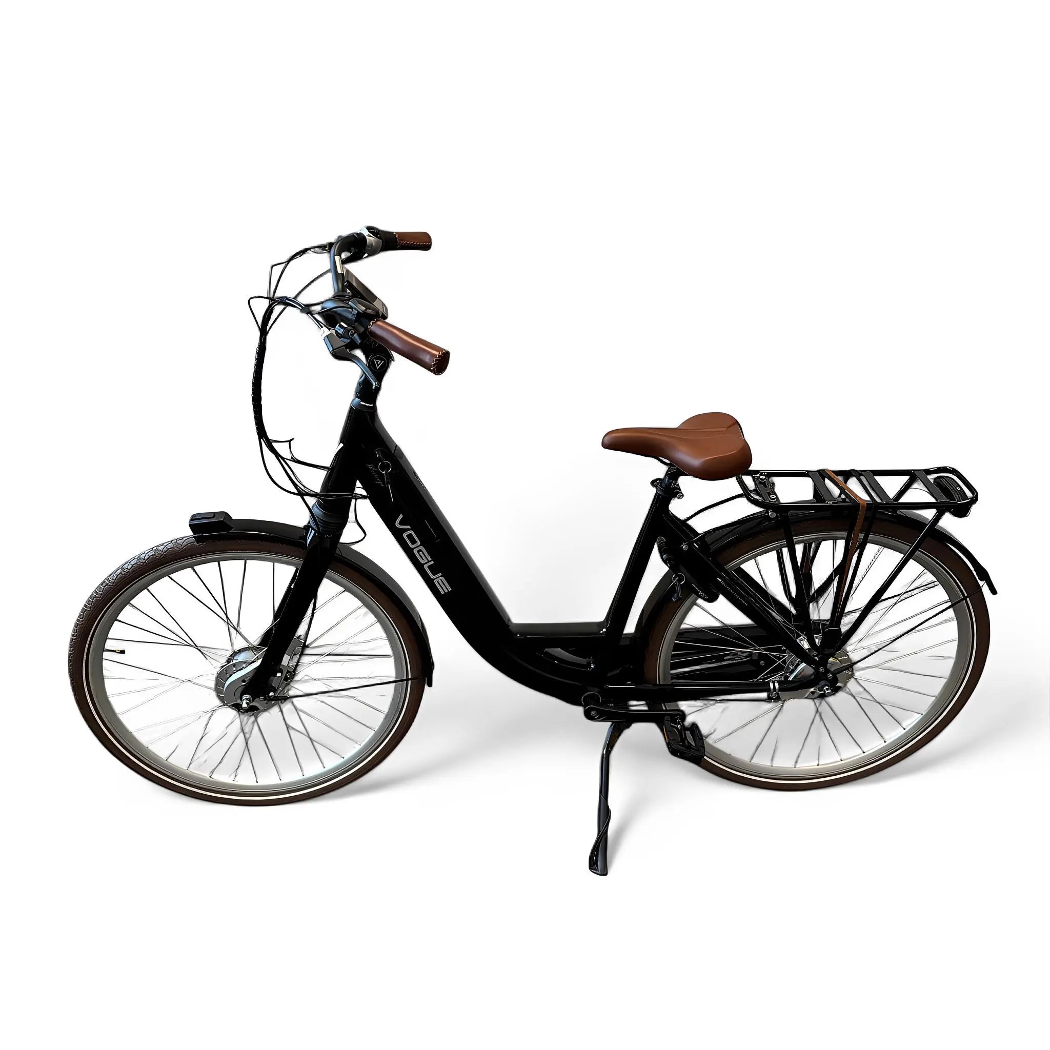 Vogue Mestengo 46cm Elektrische Fiets Hydraulische Remmen met Middenmotor - Glans Zwart - AE-trading