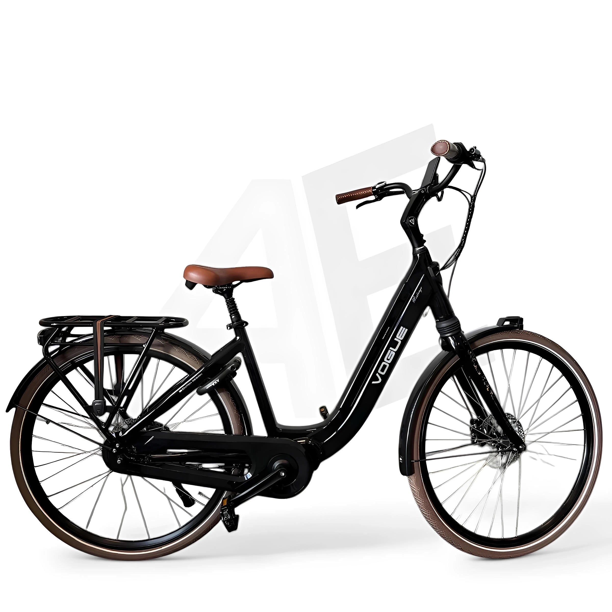 Vogue Mestengo 50cm Elektrische Fiets Hydraulische Remmen met Middenmotor - Glans Zwart - AE-trading