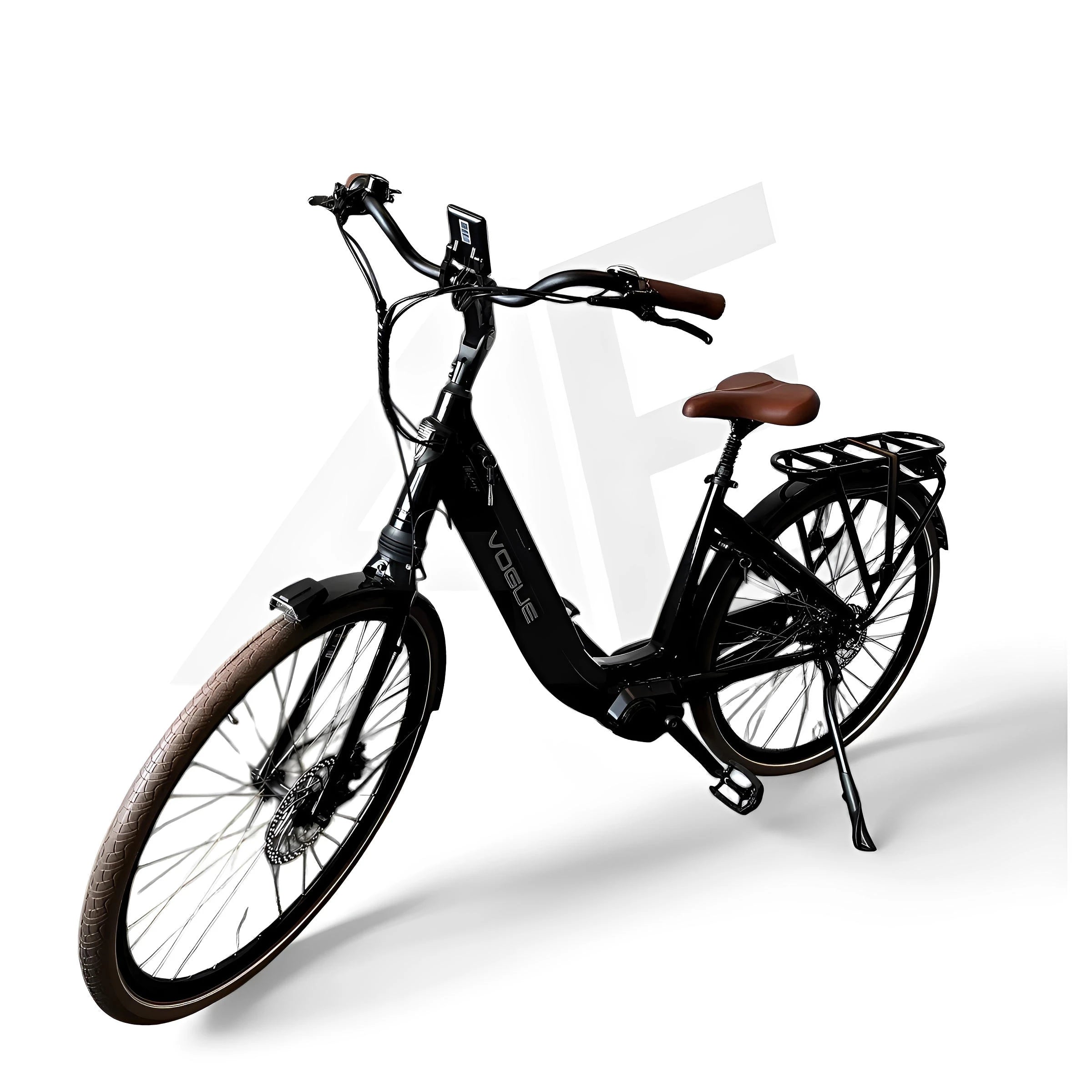 Vogue Mestengo 50cm Elektrische Fiets Hydraulische Remmen met Middenmotor - Glans Zwart - AE-trading