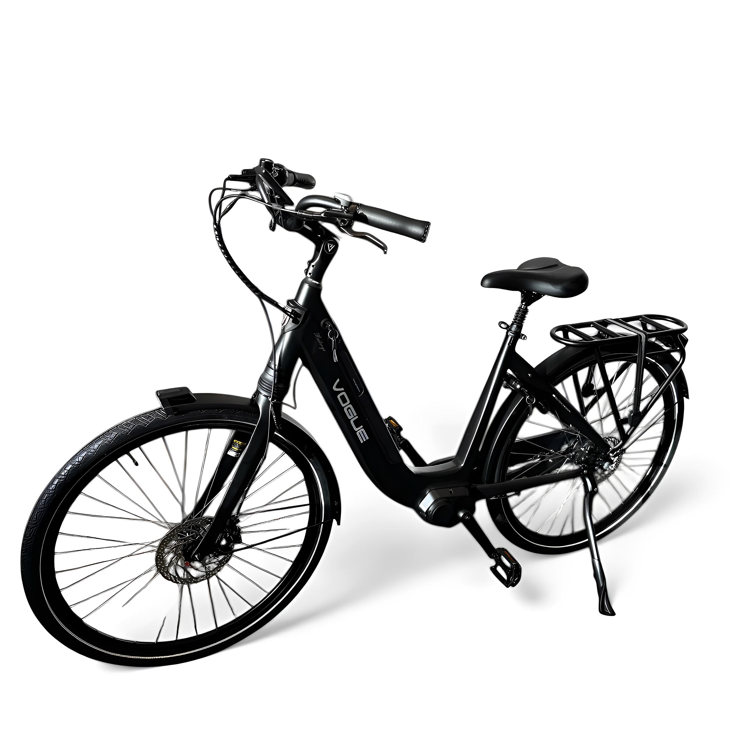 Vogue Mestengo 46cm Elektrische Fiets Hydraulische Remmen met Middenmotor - Mat Zwart - AE-trading